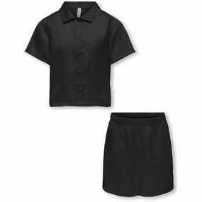 kids ONLY Black Sarah Short Satin Nightwear Set Nap Outfit