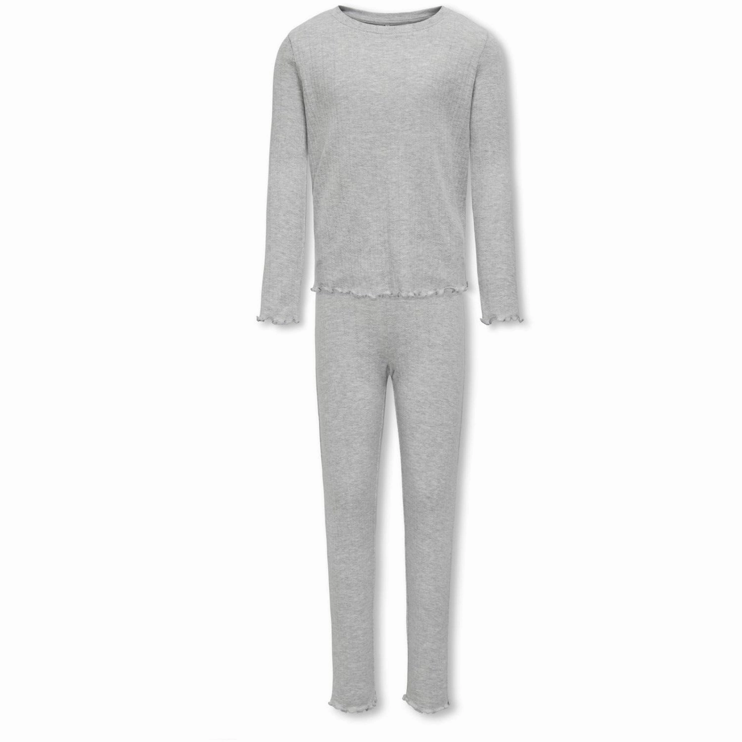 Snug Texture Mild Chill kids ONLY Light Grey Melange Munte Loungewear Pant Set