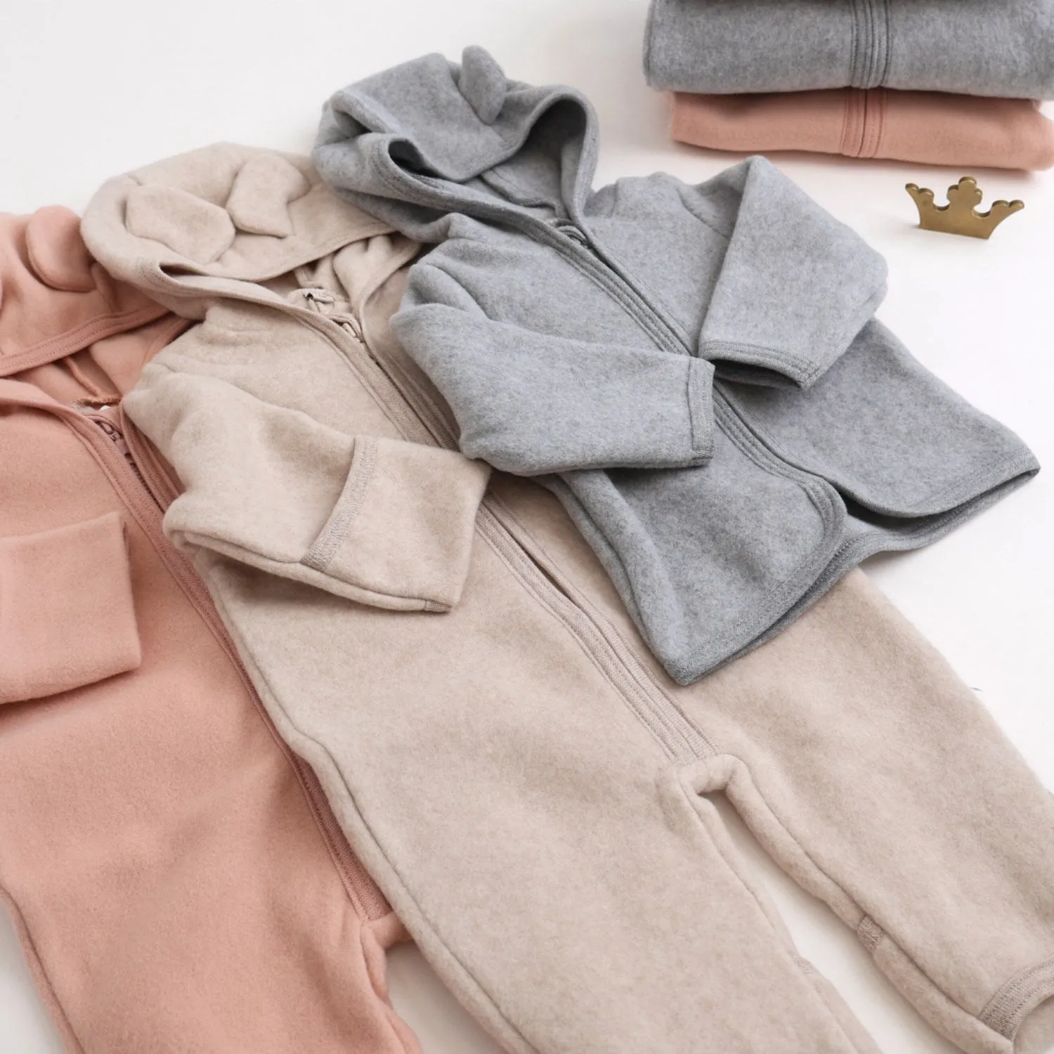 doctors Non Bulky Silhouette Huttelihut Light Grey Melange Jacket Ears Cotton Fleece