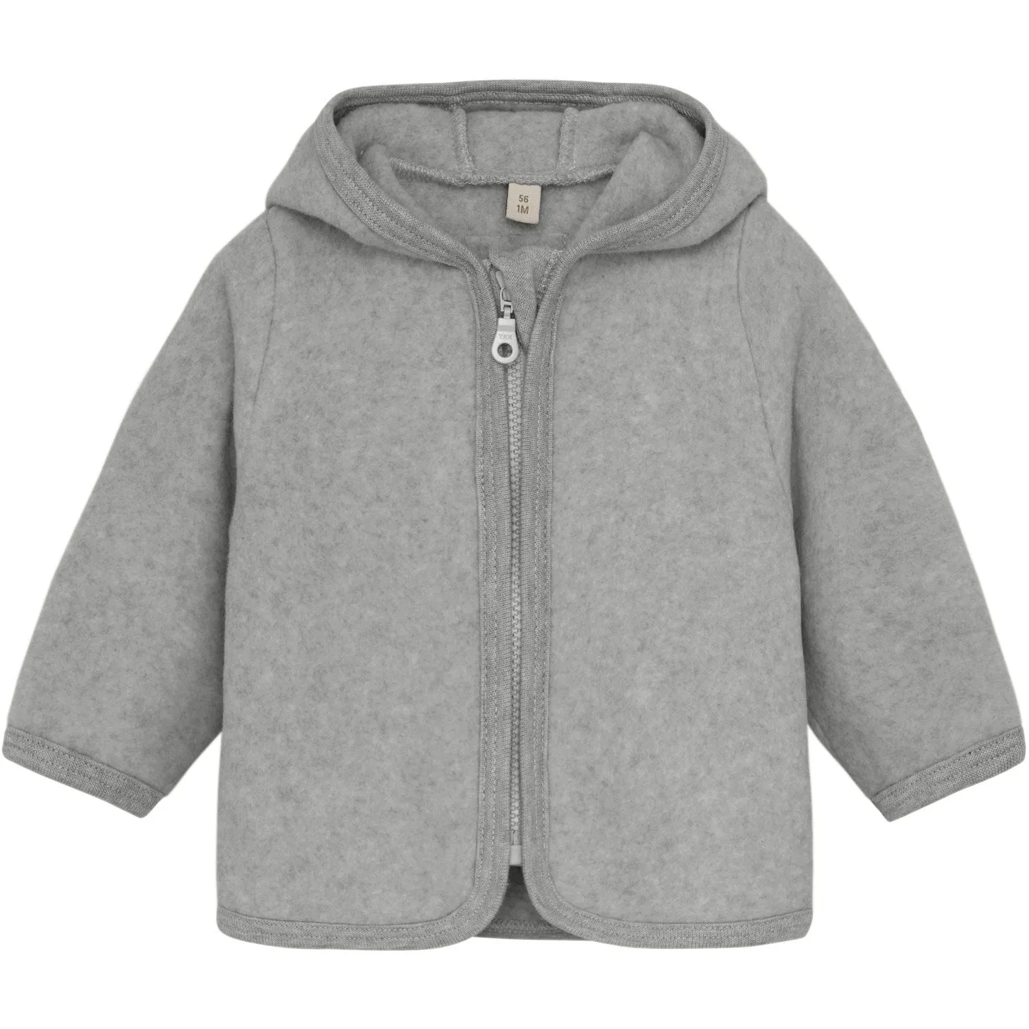 Huttelihut Light Grey Melange Jacket Ears Cotton Fleece Attraction Seamless Integration
