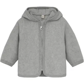 Threat Huttelihut Light Grey Melange Jacket Ears Cotton Fleece