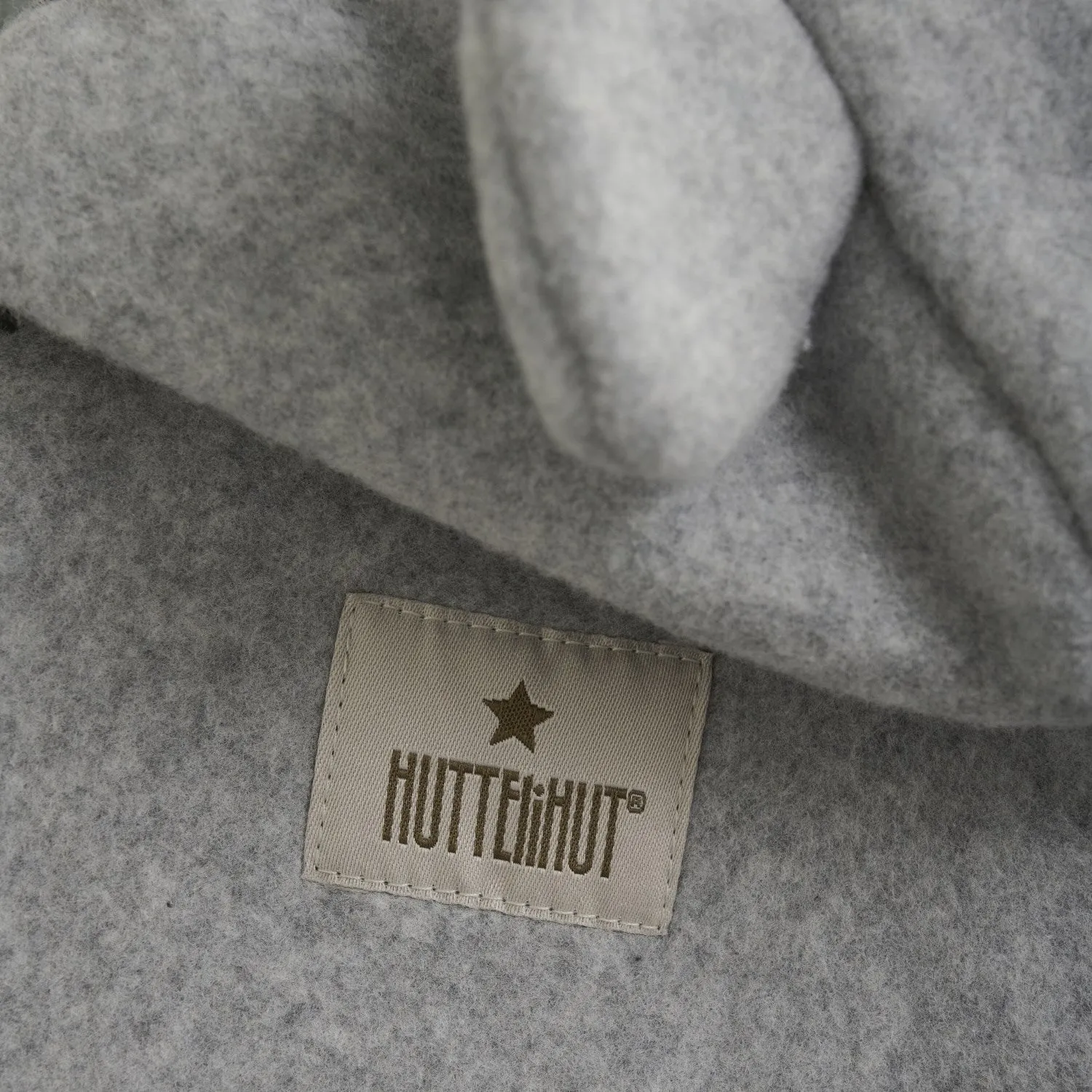 Huttelihut Light Grey Melange Jacket Ears Cotton Fleece muted shades Aim
