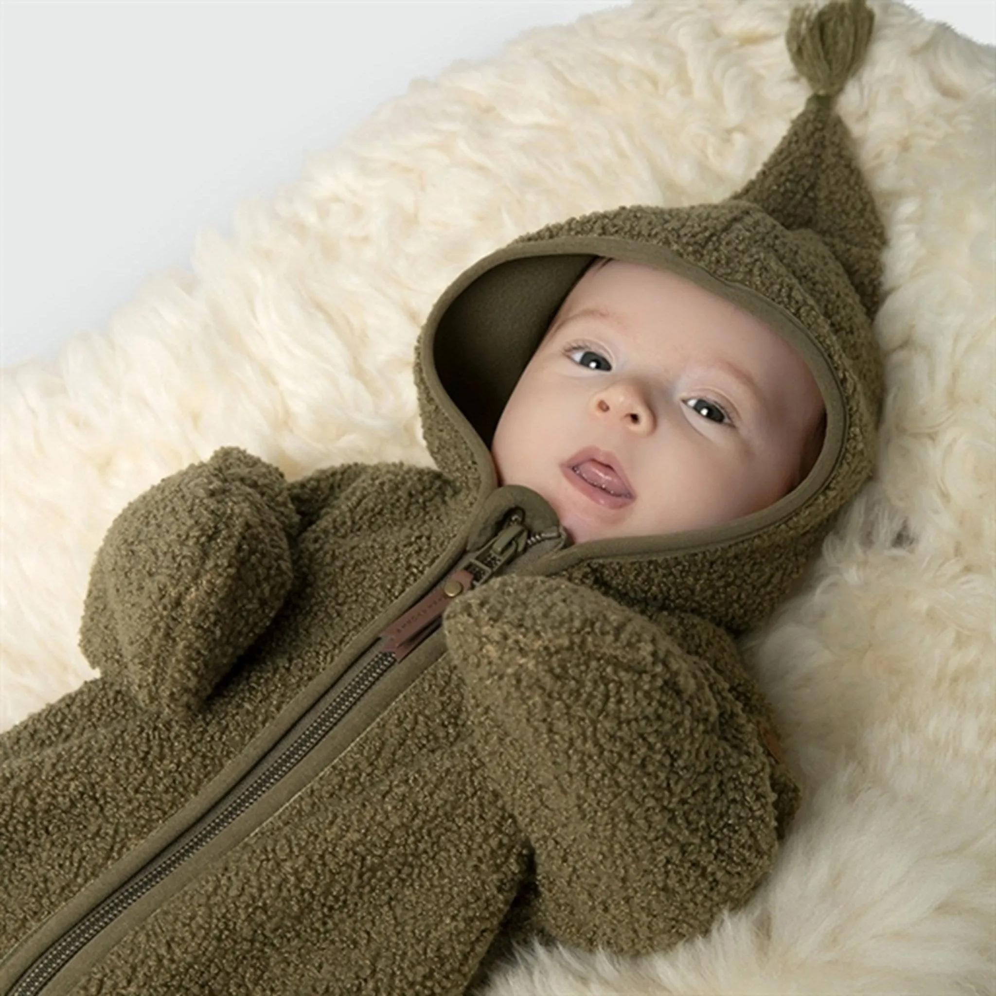 MINI A TURE Adel Teddy Fleece Jumpsuit Capers Green Casual office wear