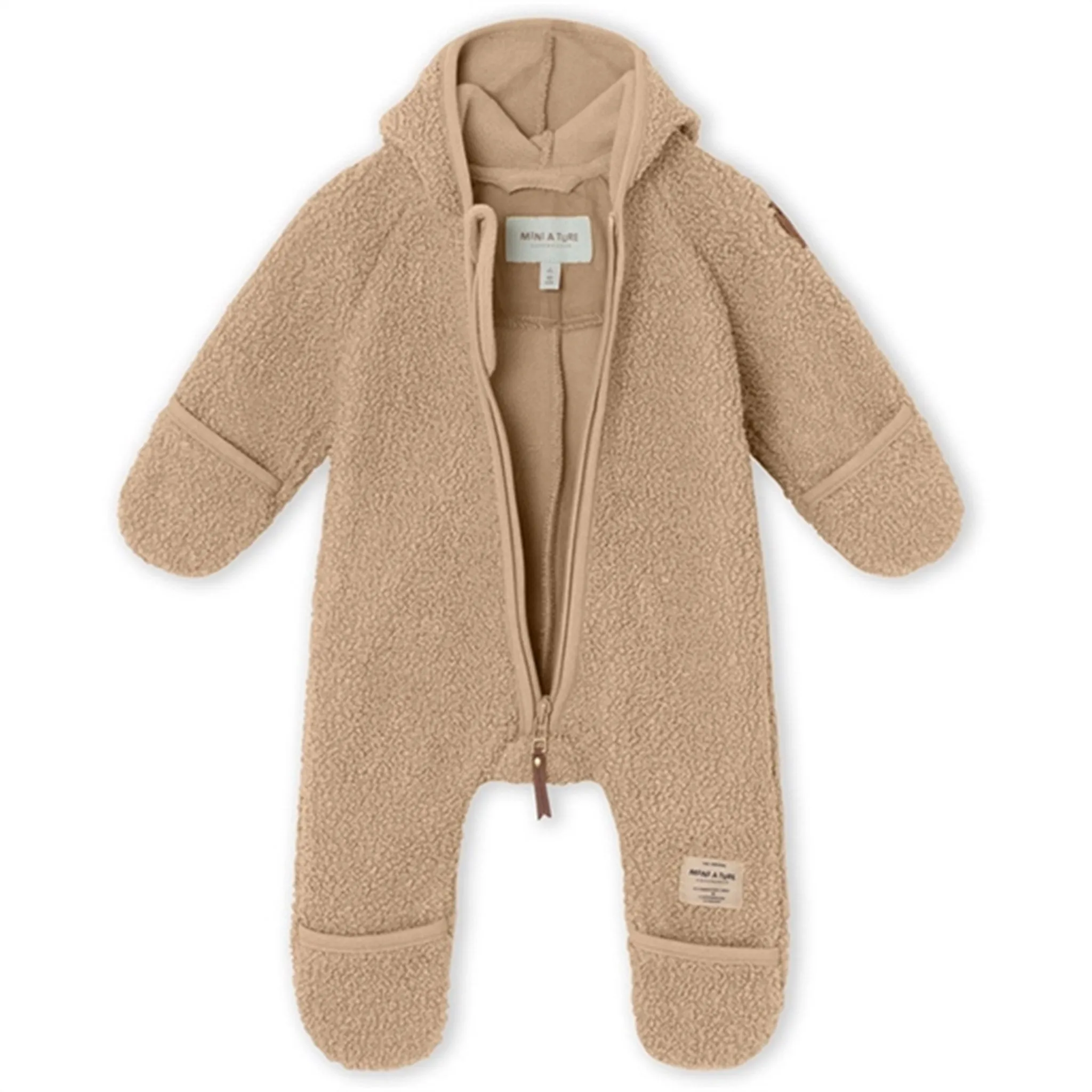 MINI A TURE Adel Teddy Fleece Jumpsuit Savannah Tan Statement-Print Countryside-Style