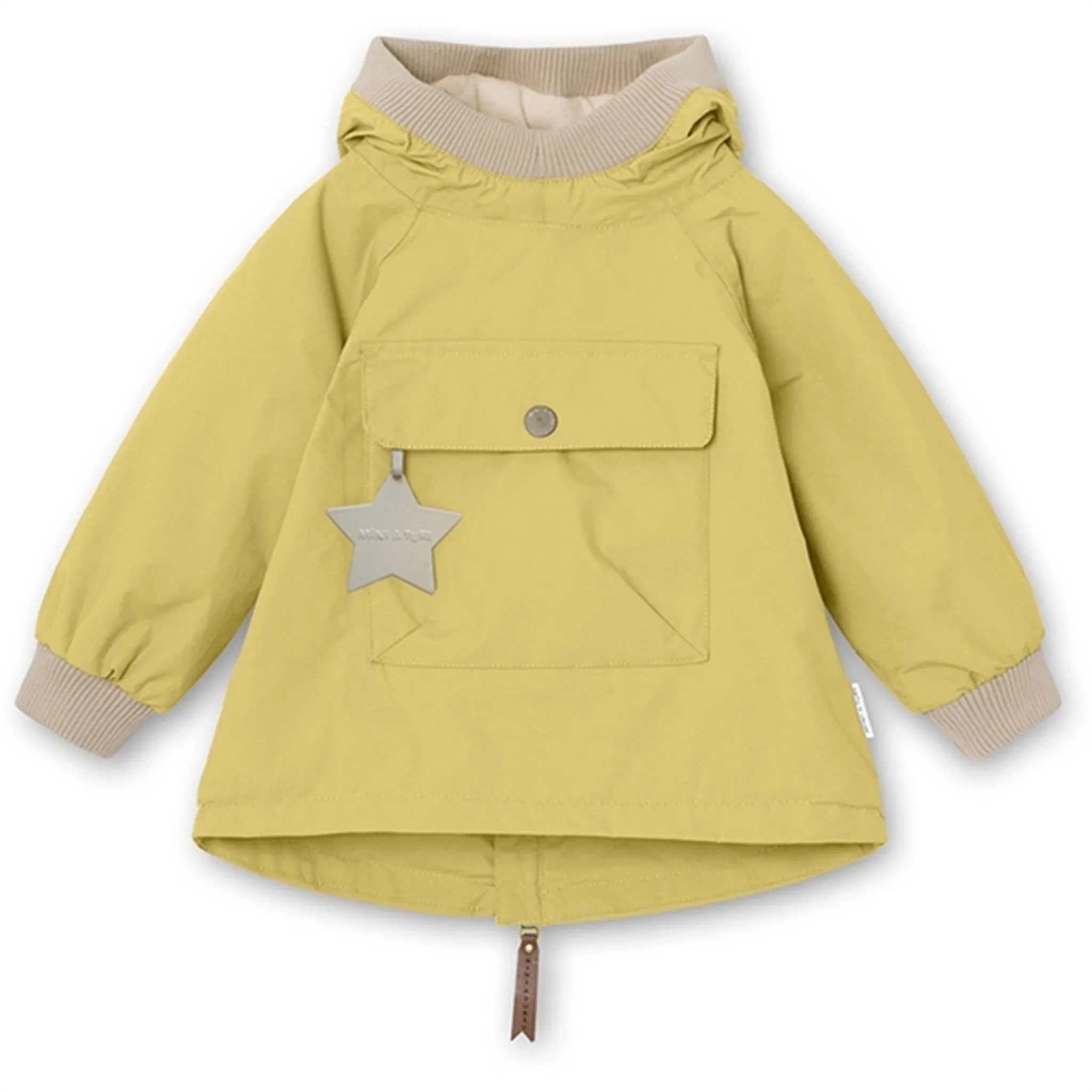 MINI A TURE Baby Vito Spring Anorak m/Fleece Lining Dusky Citron Trail Friendly