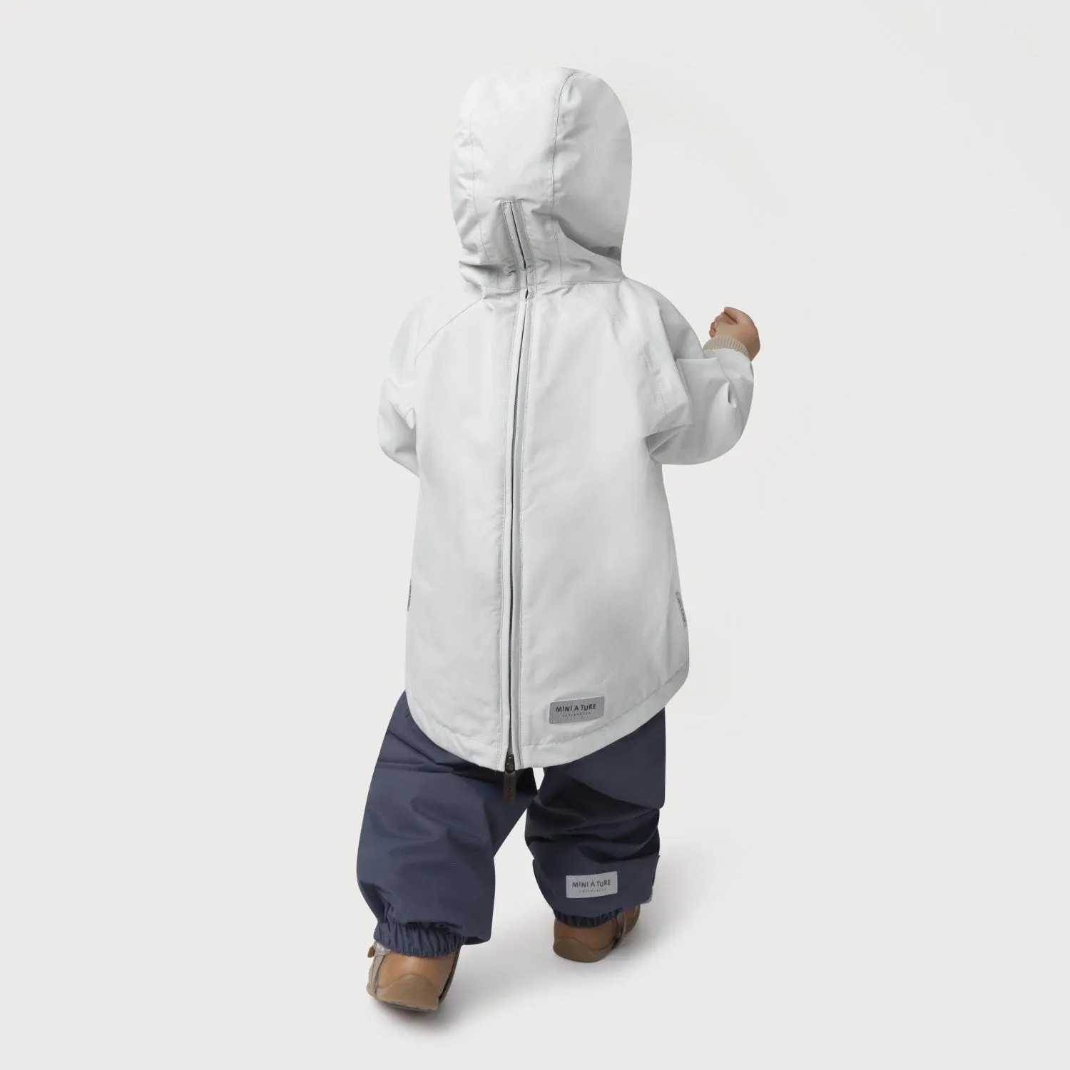 Flexible Shoulder Seams Airflow channels Mini A ture Blue Metal Babyvito Spring Anorak. GRS