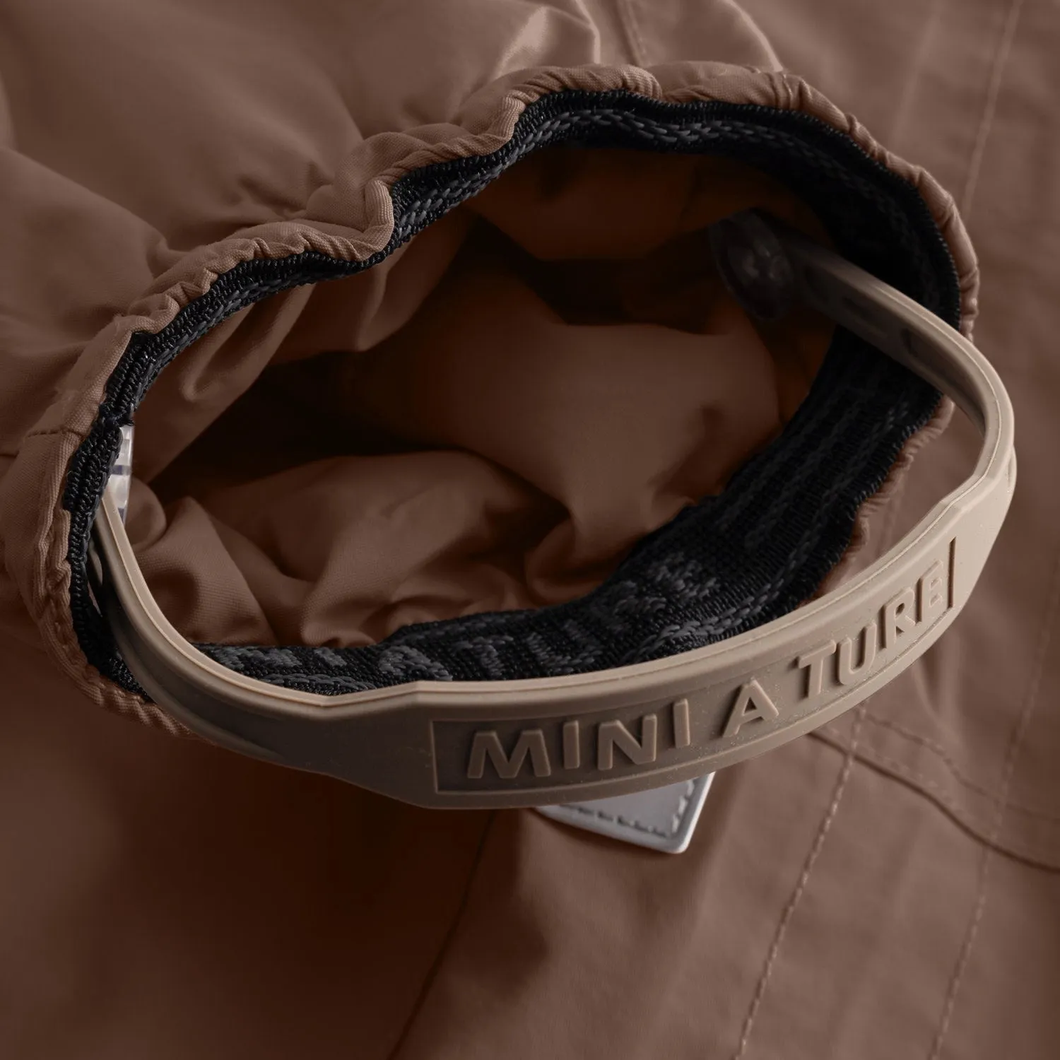 Mini A ture Chestnut Brown Matwisti Fleece Lined Snowsuit. GRS Flowy-Shape Smooth-Lining