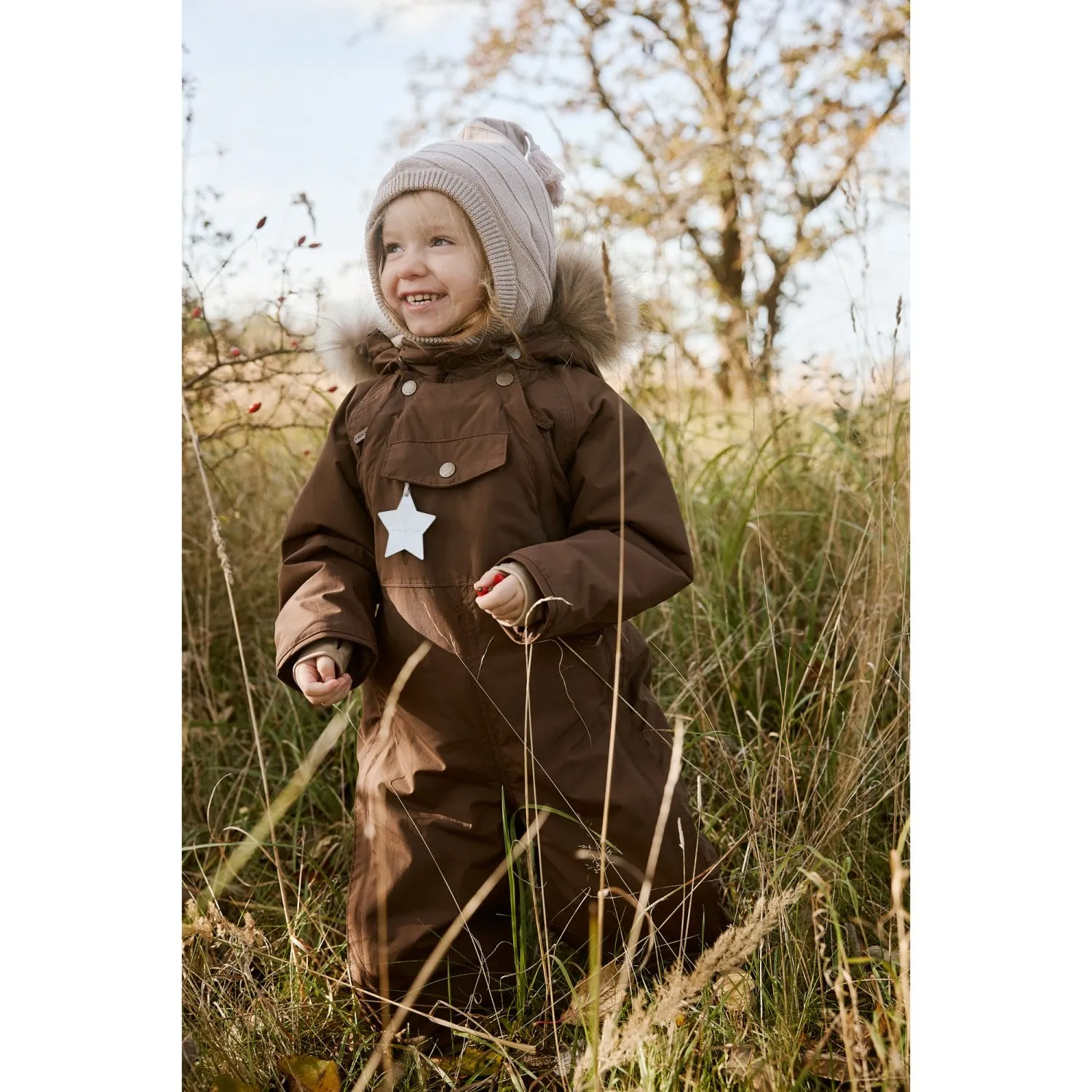 Bridal-Shower Mini A ture Chestnut Brown Matwisti Fleece Lined Snowsuit. GRS