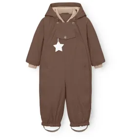 Chain-Detail Mini A ture Chestnut Brown Matwisti Fleece Lined Snowsuit. GRS