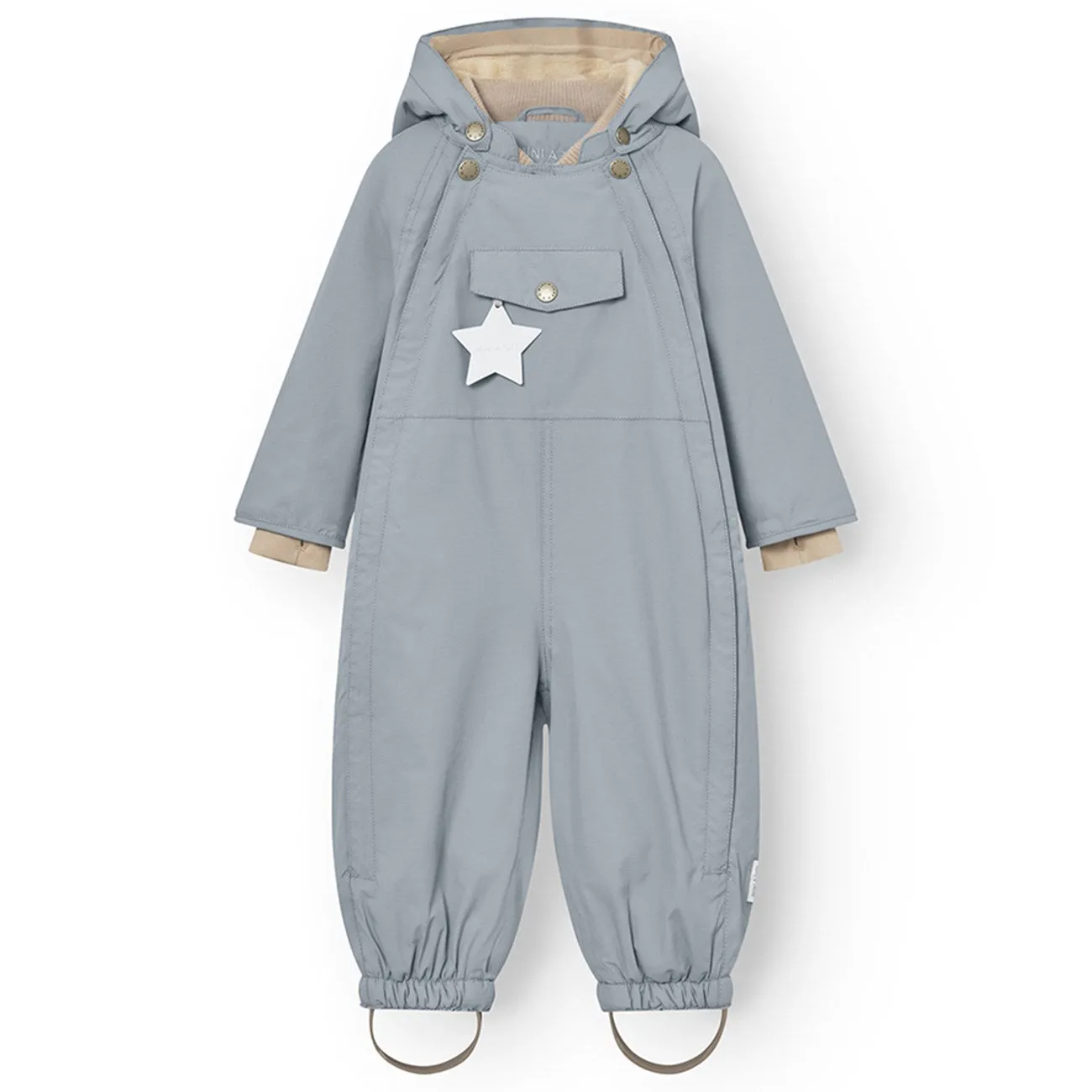 Mini A ture Citadel blue Wisti Fleece Snowsuit Soft cotton button-down