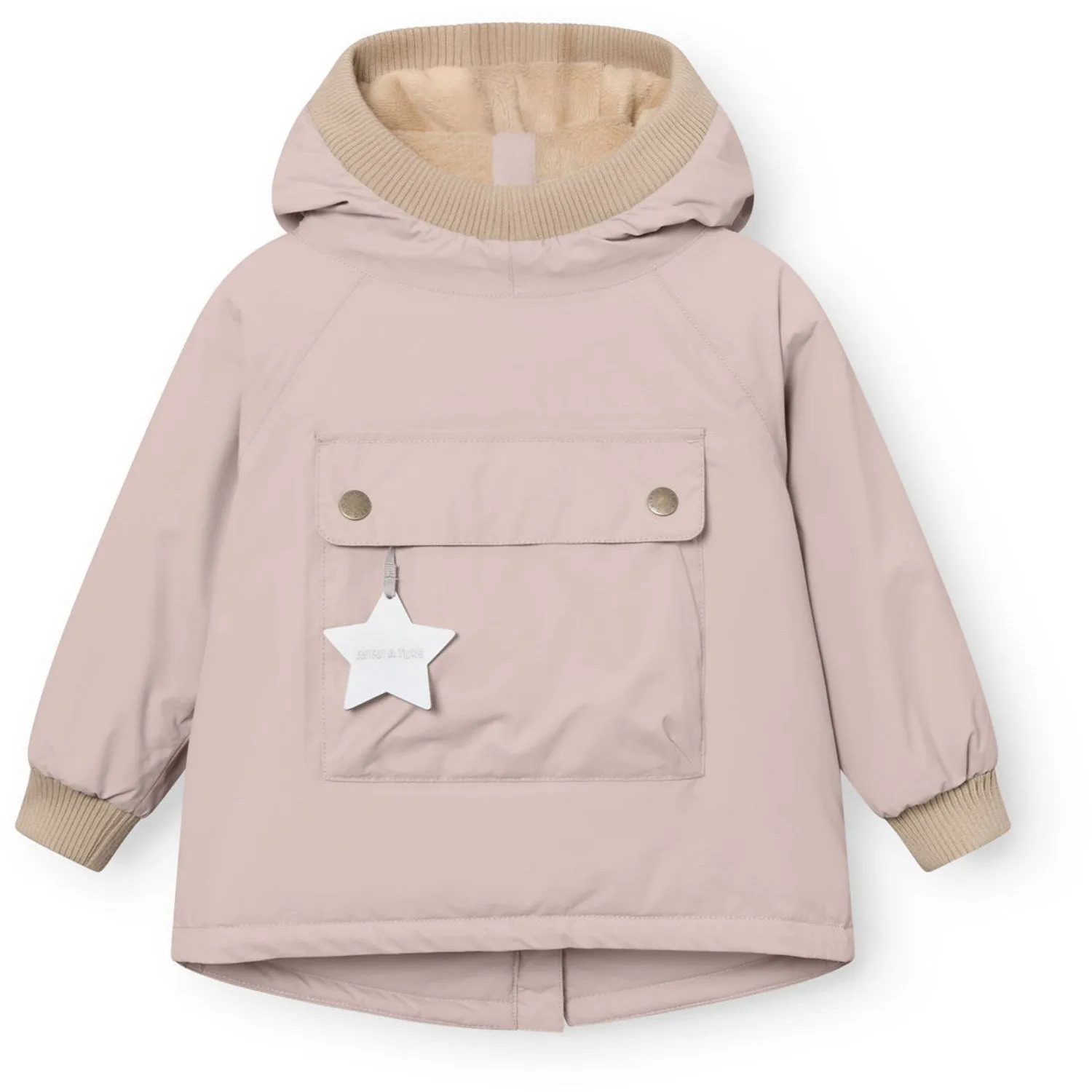 Mini A ture Cloudy Rose Matbabywen Fleece Lined Winter Anorak. GRS ElasticWaistband Full Length Zipper