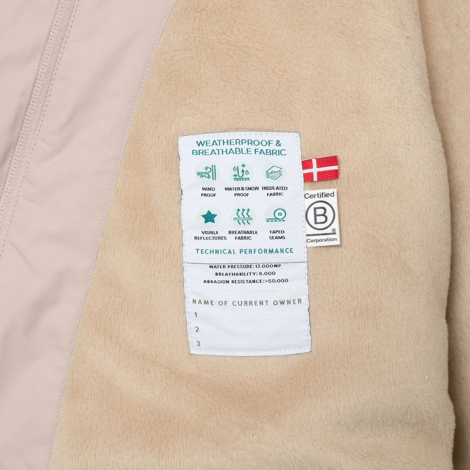 Mini A ture Cloudy Rose Matwang Fleece Lined Winter Jacket. GRS Allow Generation