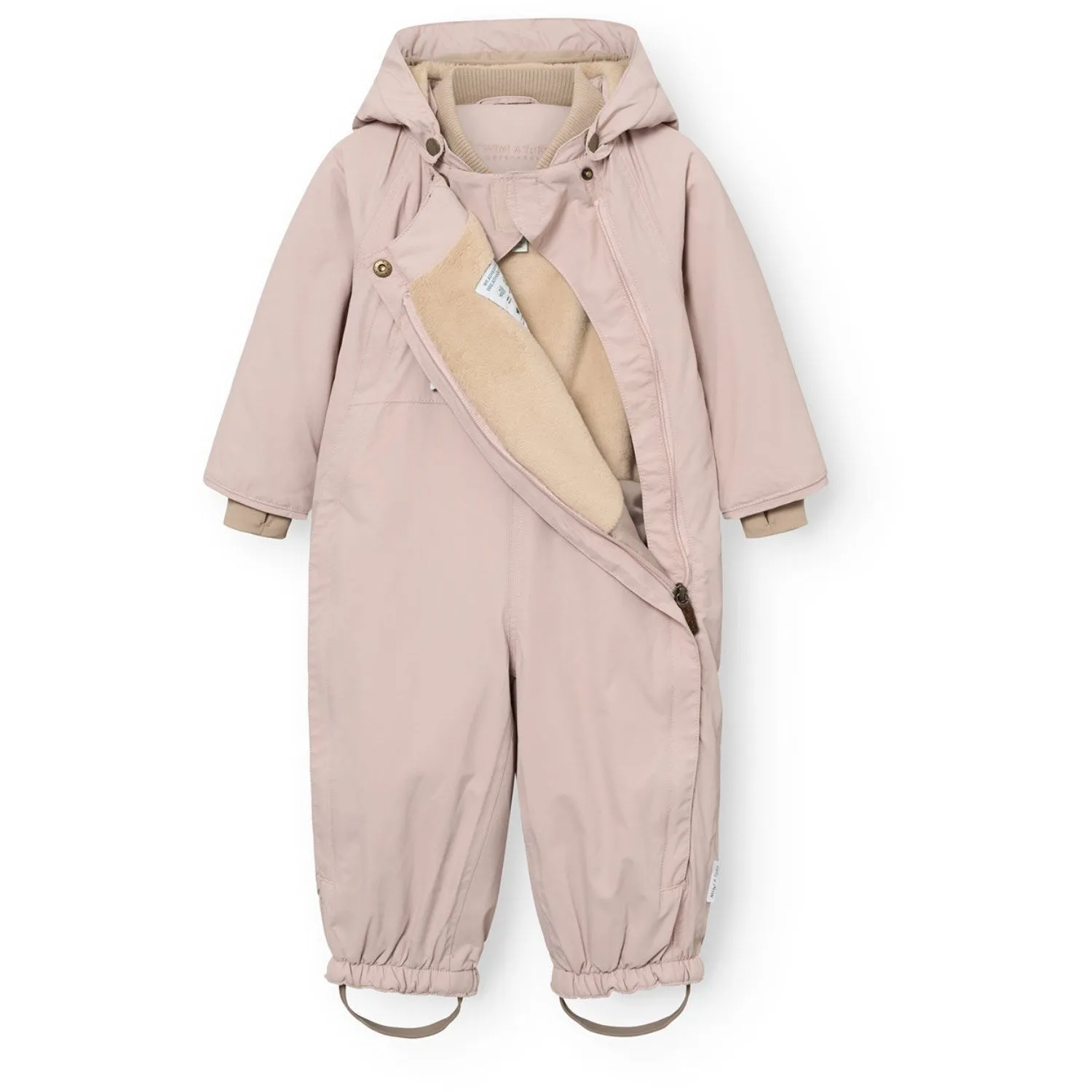 Mini A ture Cloudy Rose Matwisti Fleece Lined Snowsuit. GRS High-Low-Hem