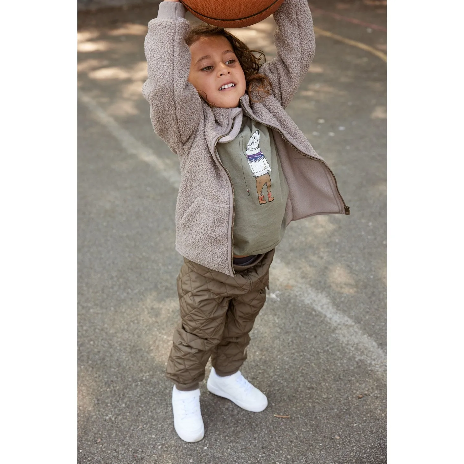 Mini A ture Grey Brown Liff Teddy Fleece Jacket Holiday Ready