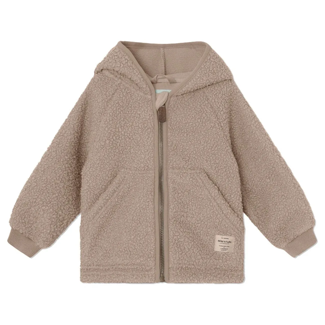 Mini A ture Grey Brown Liff Teddy Fleece Jacket Winter Gear Chilly Commute