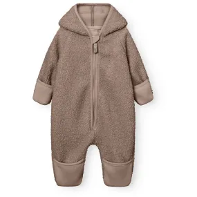 Mini A ture Grey Brown Matadel Teddyfleece Jumpsuit. GRS Velvet-Touch