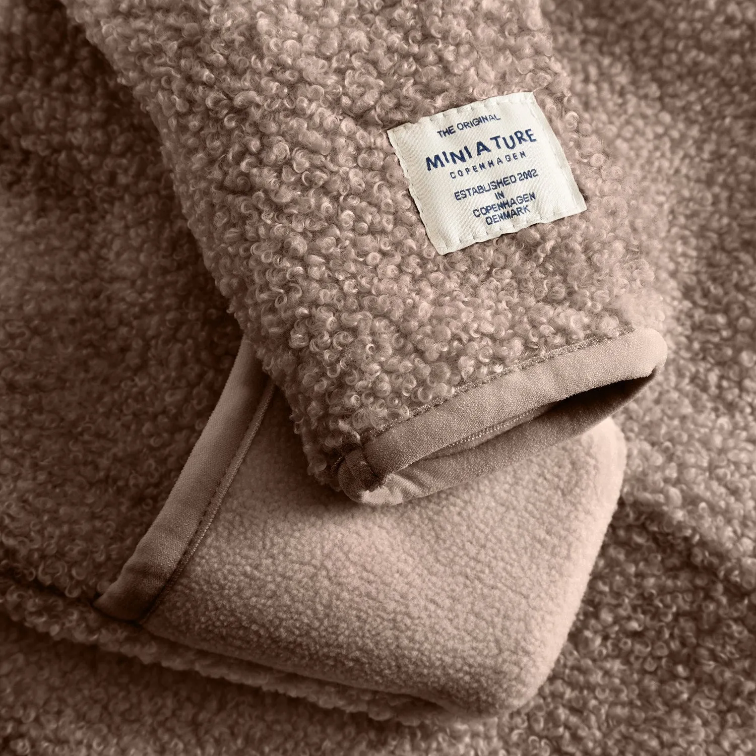 Mini A ture Grey Brown Matadel Teddyfleece Jumpsuit. GRS Beaded-Edge