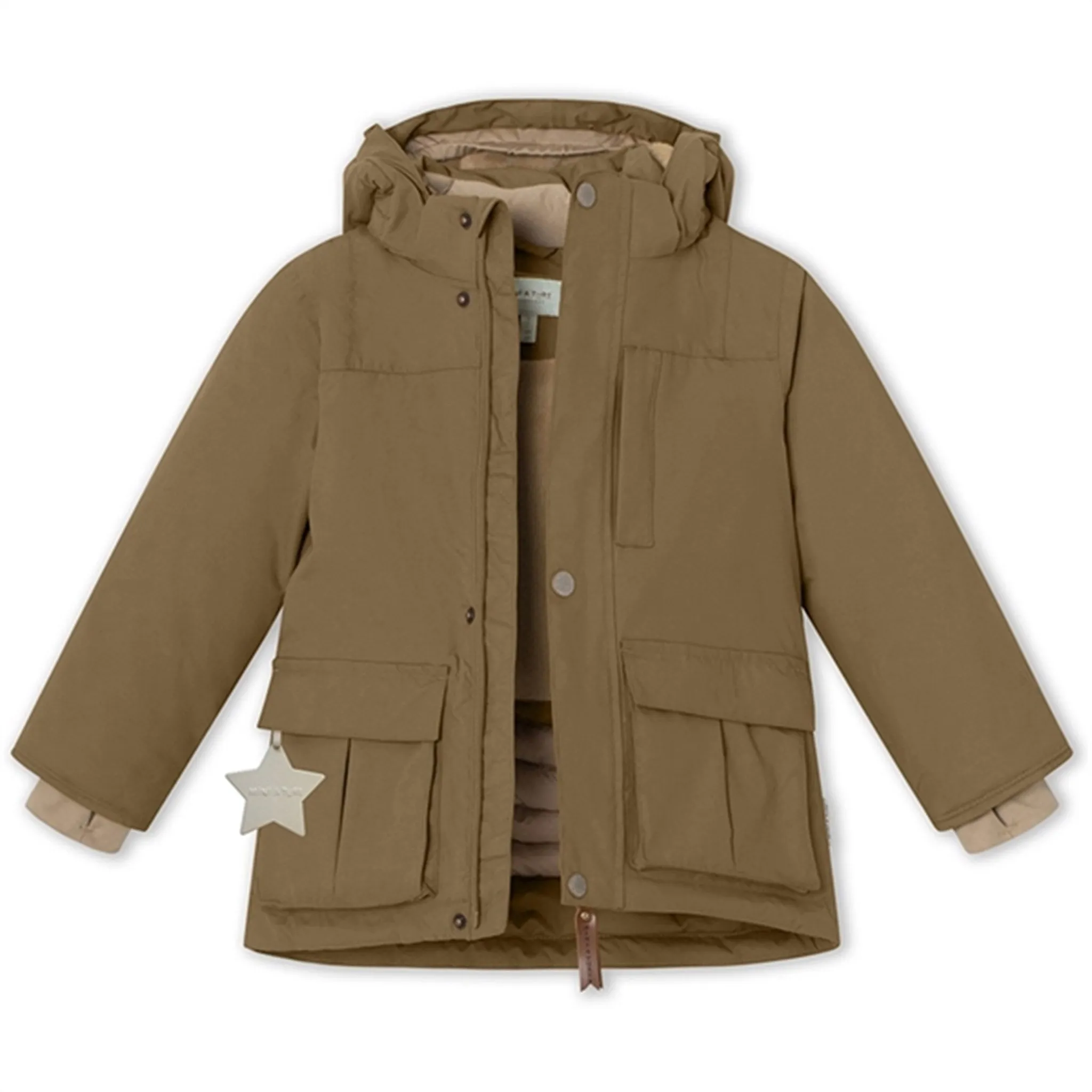 MINI A TURE Kastorio Fleece Winter Jacket Wood Casual Outdoor Layer suitable for community activities