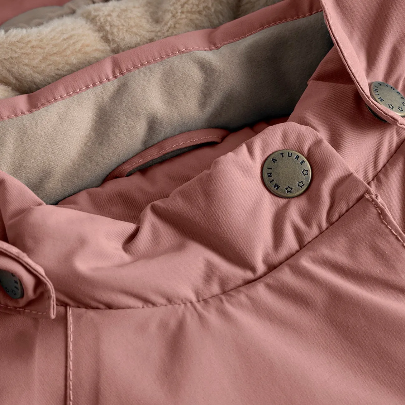 Mini A ture Light plum Wang Fleece Winter Jacket ElasticWaistband