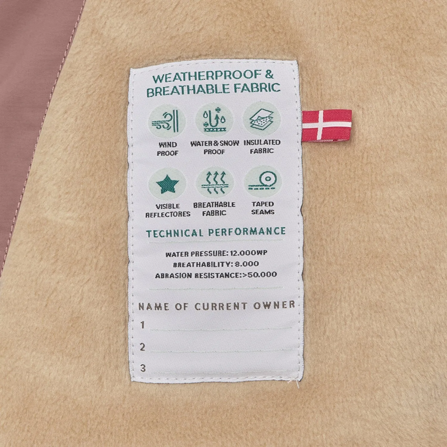 Mini A ture Light plum Wang Fleece Winter Jacket m. Fur Sporty Fit Decal