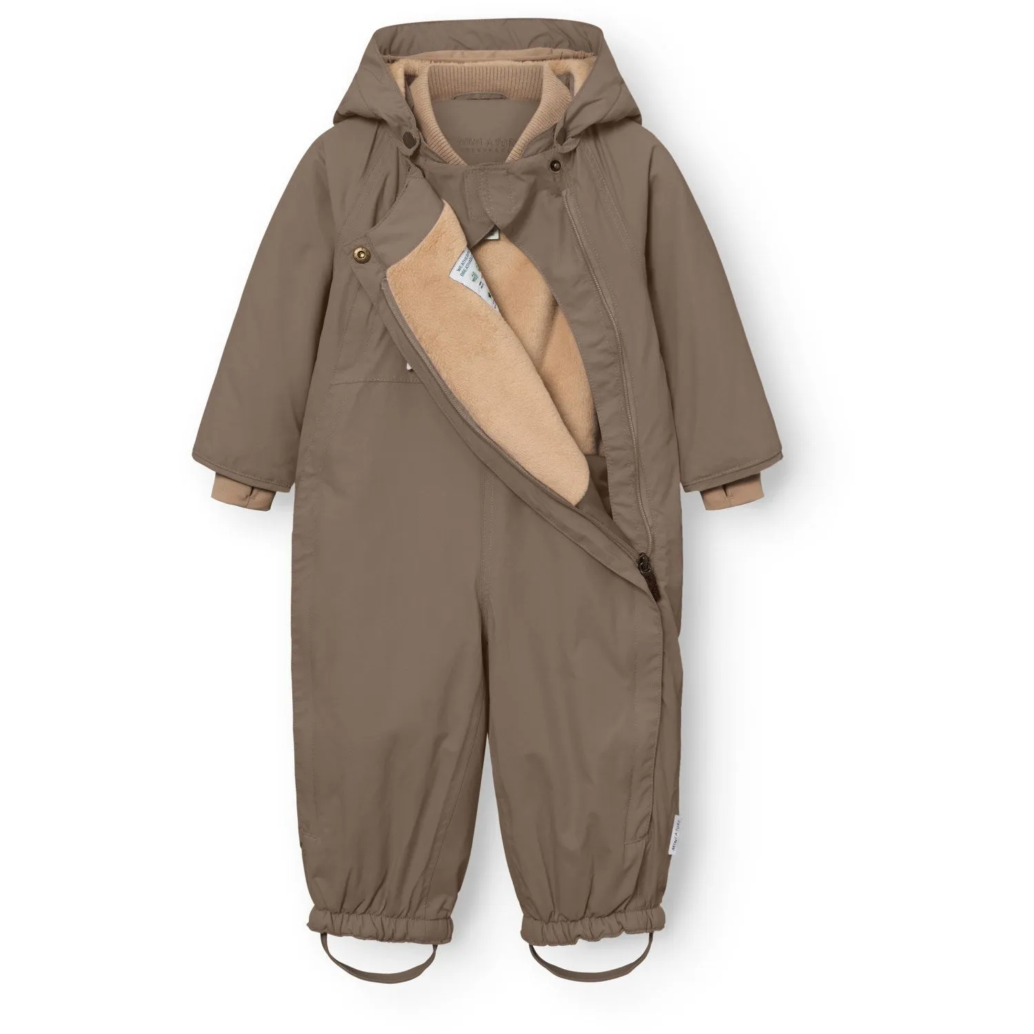 Lightweight Emerging-Brand Mini A ture Morel Grey Matwisti Fleece Lined Snowsuit. GRS