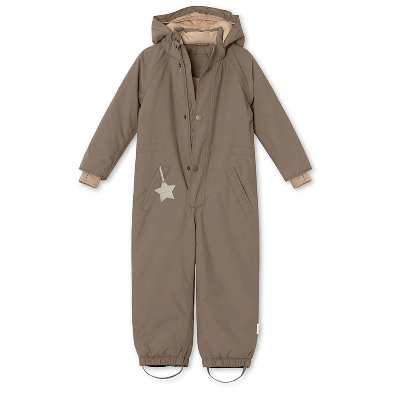 Mini A ture Morel grey Wanni Fleece Snowsuit Bust-Enhancing Scalloped-Edge