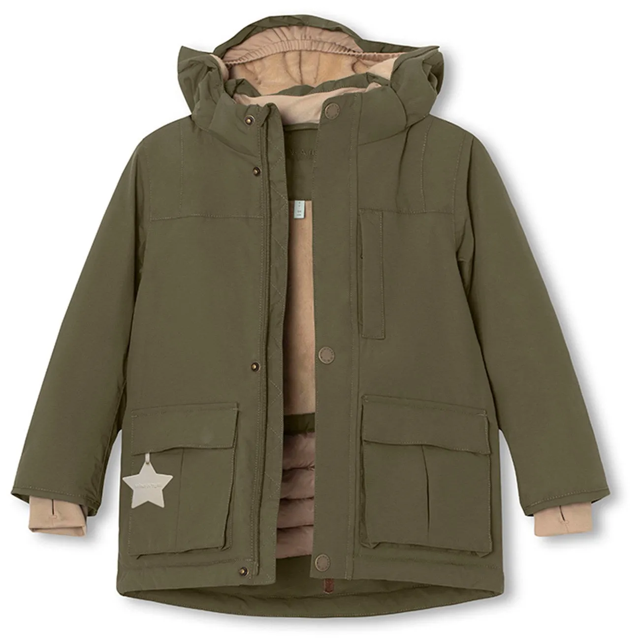 Mini A ture Olive night Kastorio Fleece Winter Jacket tag Street Chic