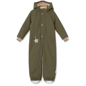 Subtle-Print plus-size Mini A ture Olive night Wanni Fleece Snowsuit