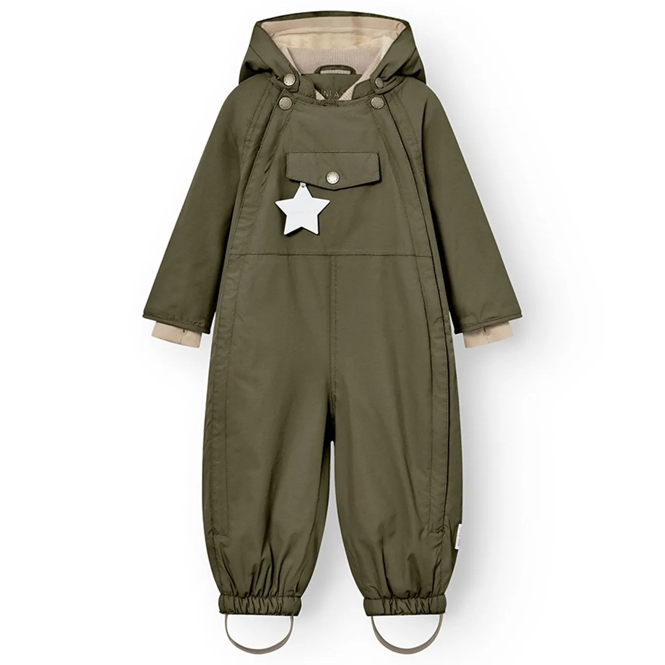 Cozy button-front blouse Mini A ture Olive night Wisti Fleece Snowsuit