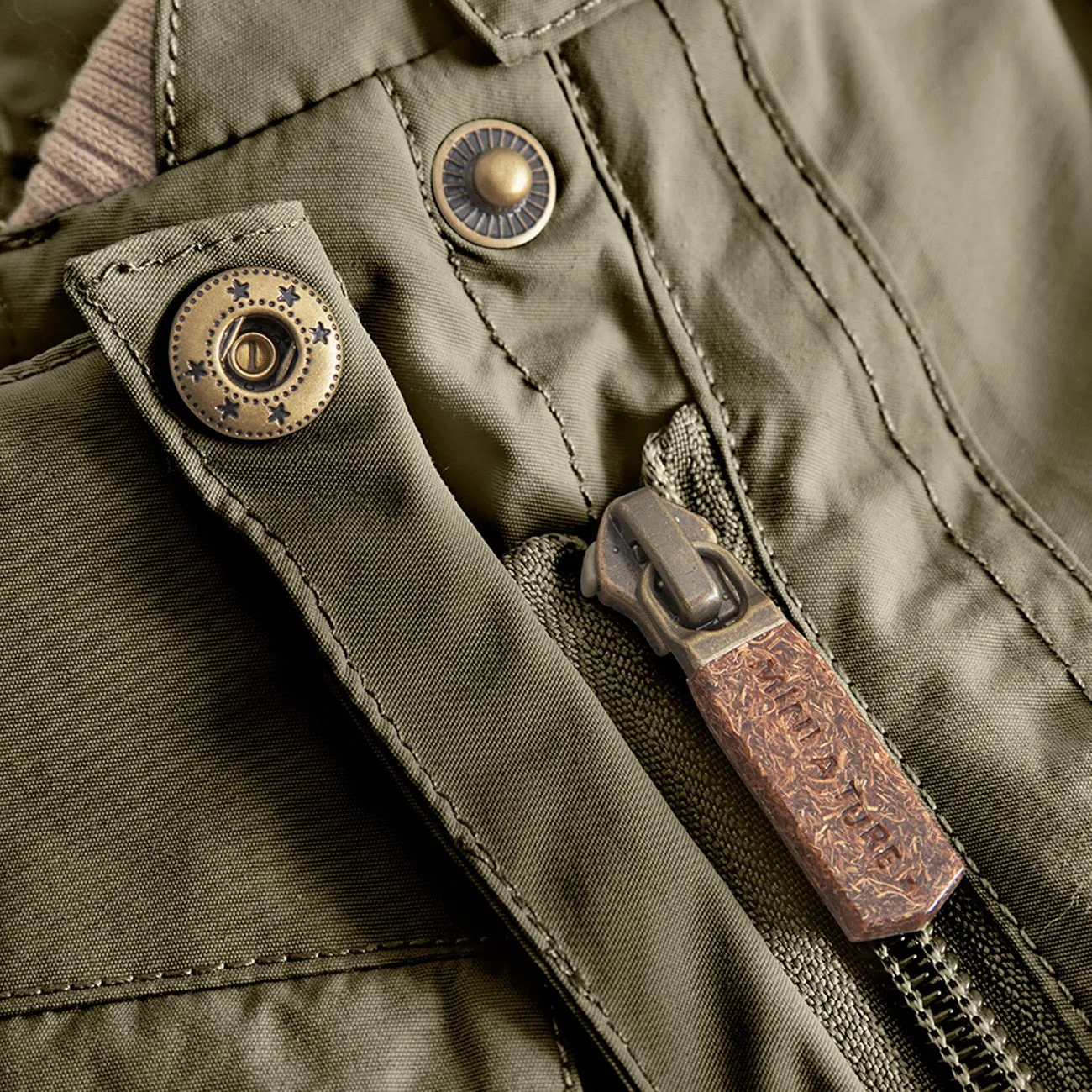 Soft long-sleeve top Piped-Edge Mini A ture Olive night Wisti Fleece Snowsuit