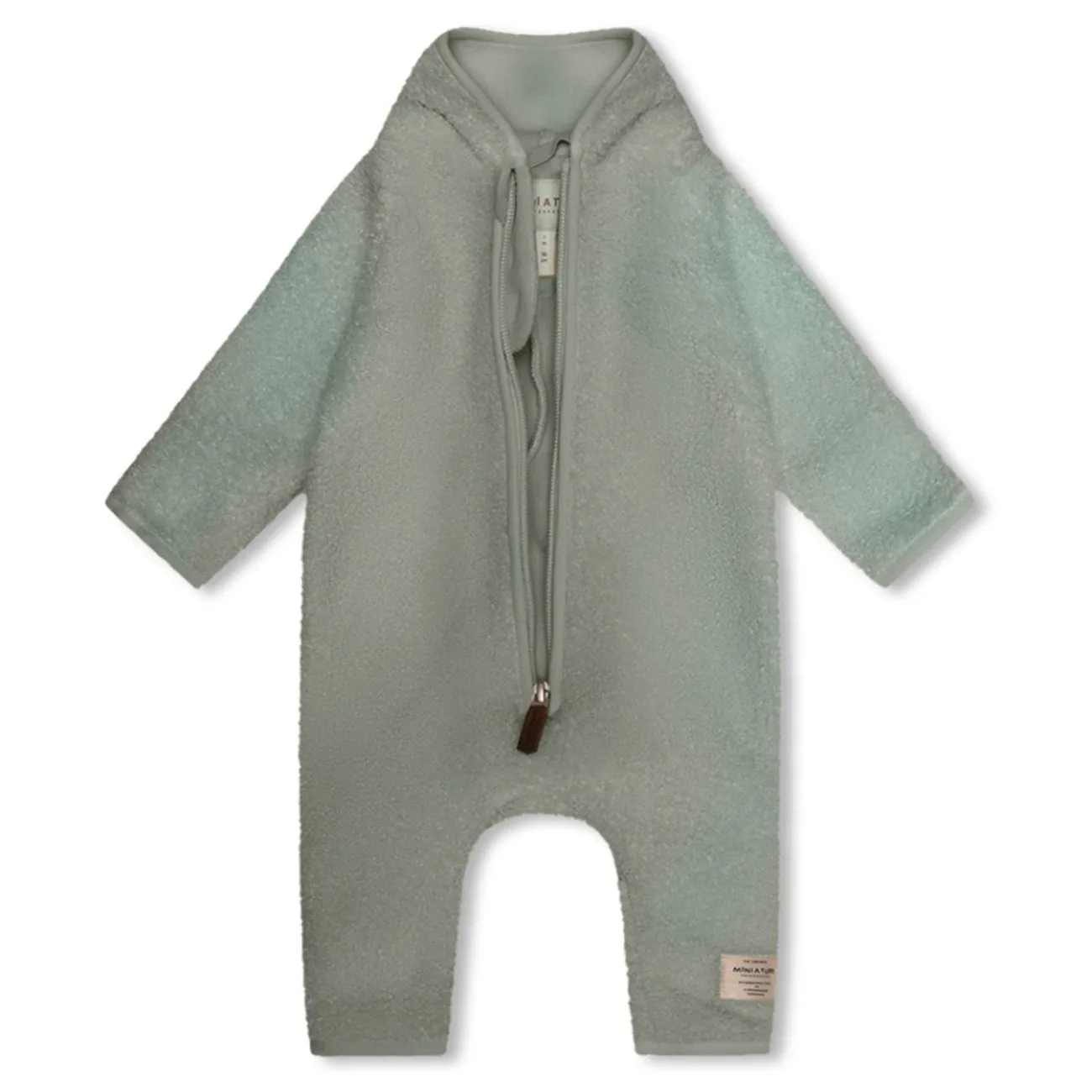 Mini A ture Pale Green Adel Teddy Fleece Full suit Essential Layer