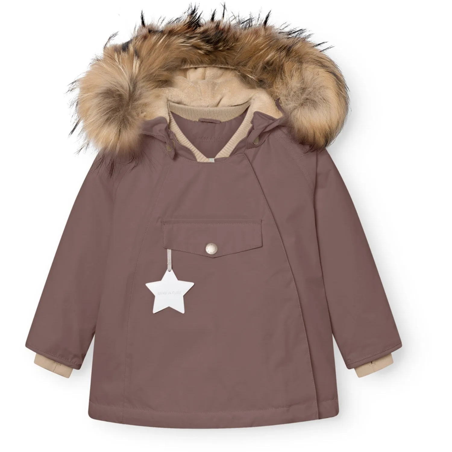 Stage beachgoer Mini A ture Peppercorn Plum Matwang Fleece Lined Winter Jacket Fur. GRS