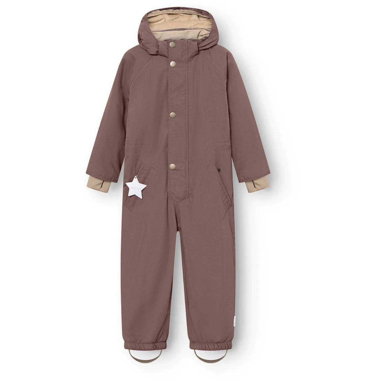Non-Iron Quilted-Texture Mini A ture Peppercorn Plum Matwanni Fleece Lined Snowsuit. GRS