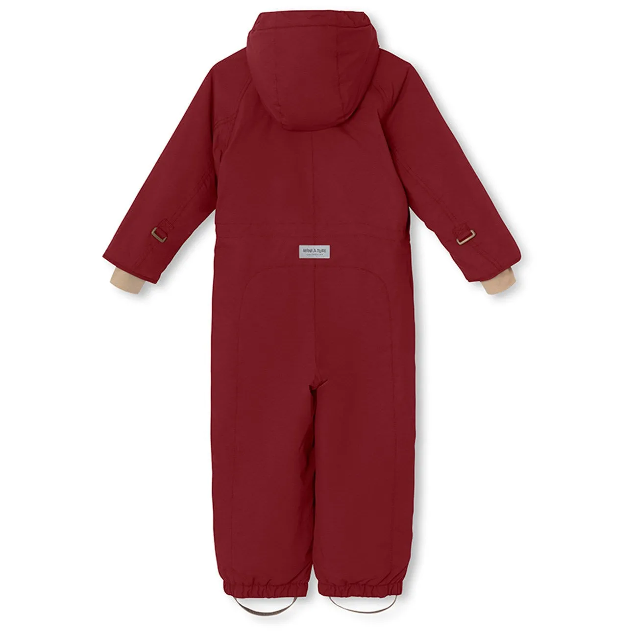 Mini A ture Red merlot Wanni Fleece Snowsuit Autumn-Season Satin-Edge