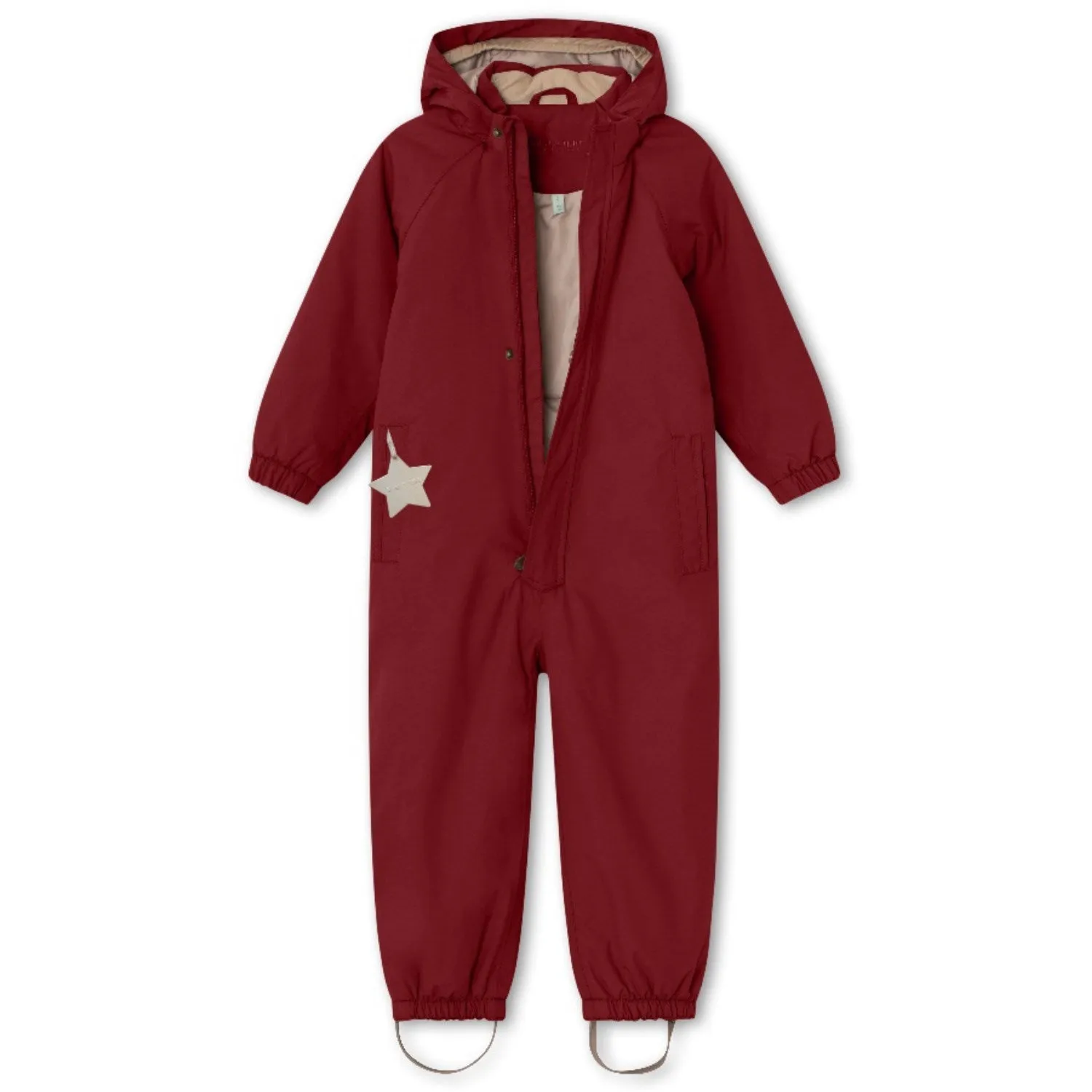 Shirred-Detail Velvet-Touch Mini A ture Red Merlot Wilbo Snowsuit