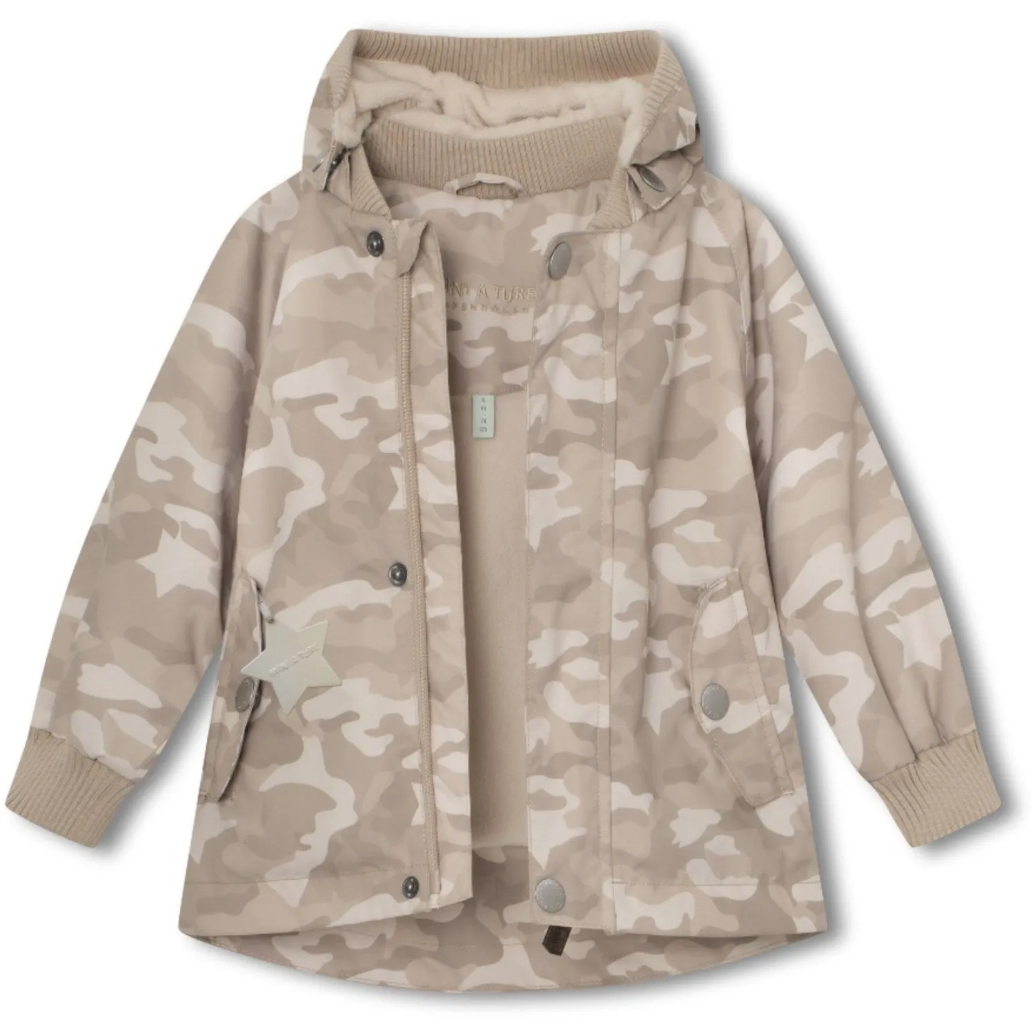 Celebrate Tradition Mini A ture Sand Camo Wally Fleece Lined Printed Spring Jacket.GRS