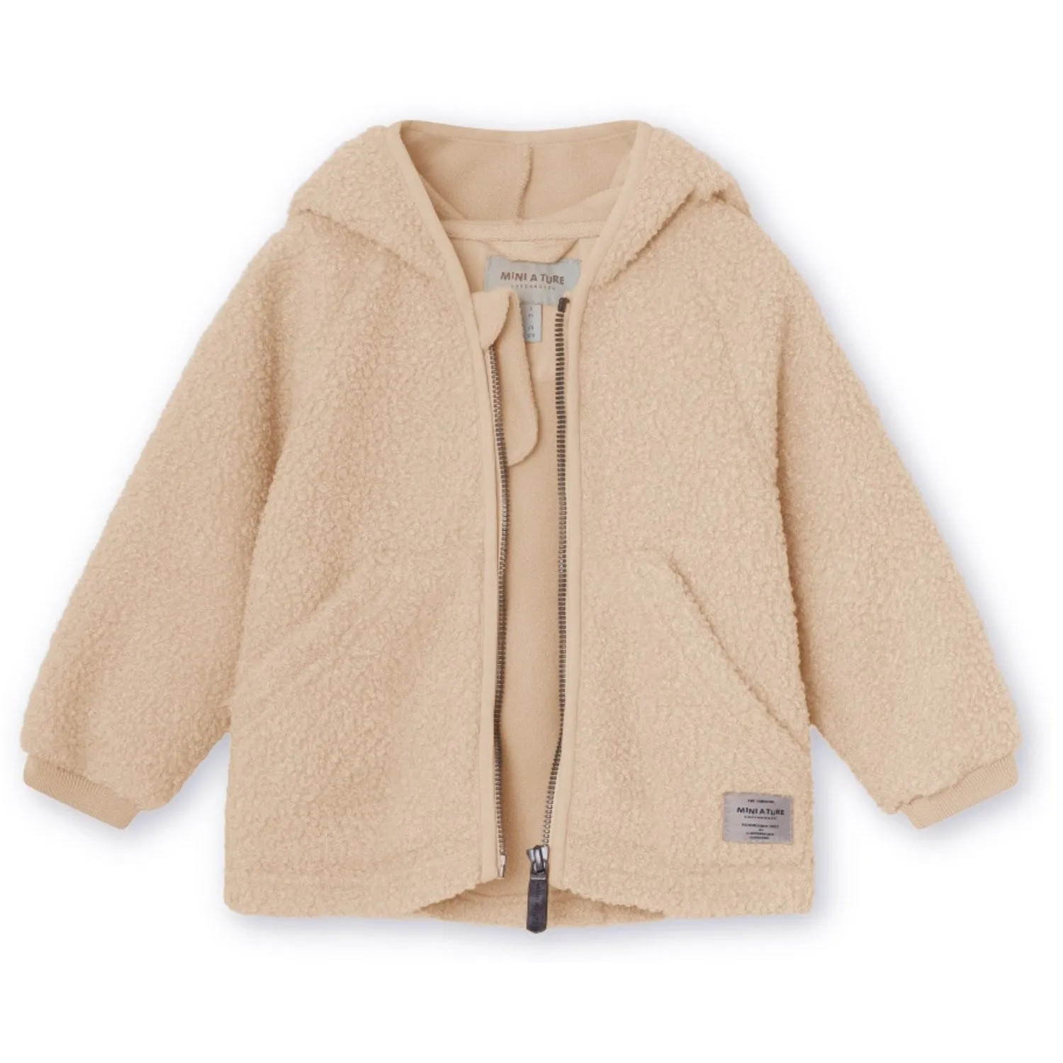 Sporty Comfort Placket Reinforcement Mini A ture Sesame Liff Teddyfleece Jacket. GRS