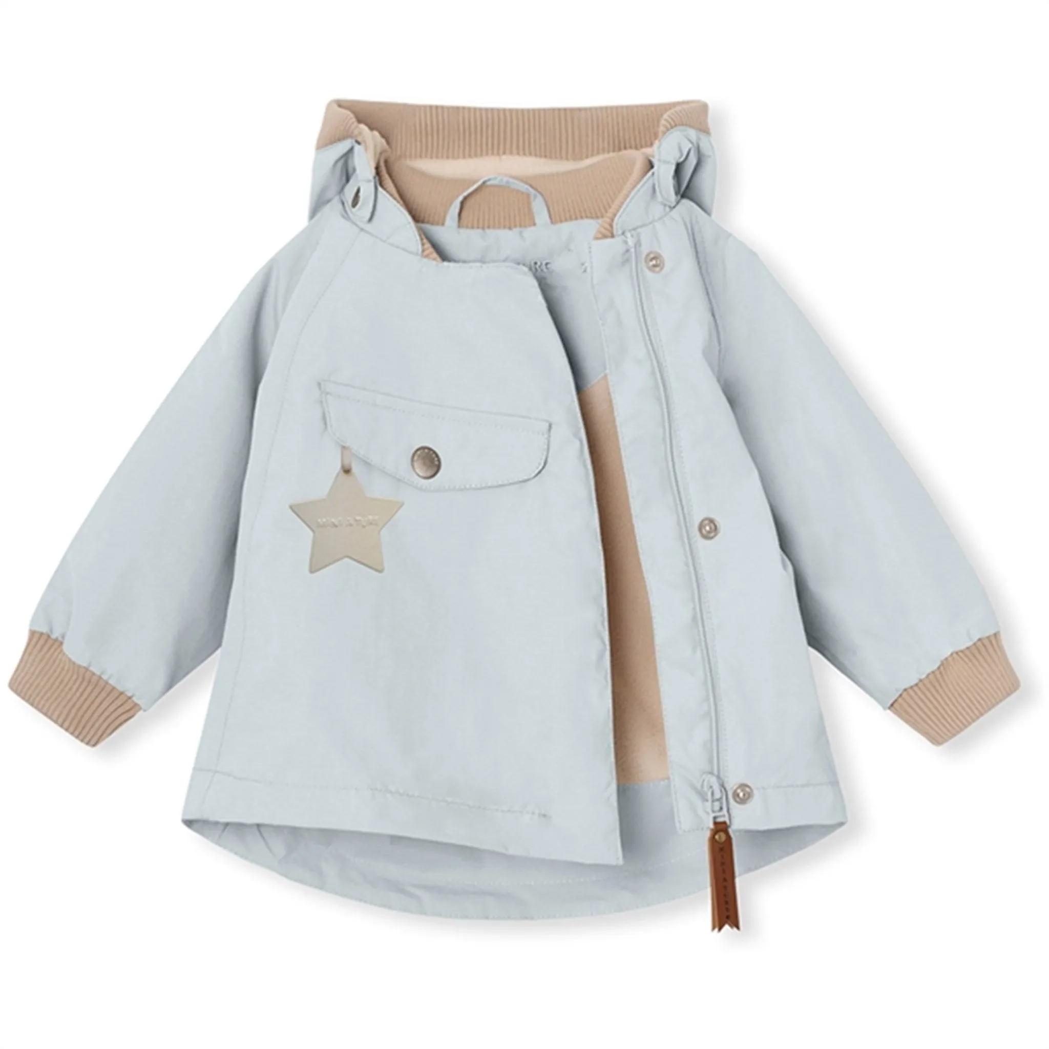 MINI A TURE WAI Spring Jacket w/Fleece Lining Pearl Blue Abrasion Resistant Panels Occasion