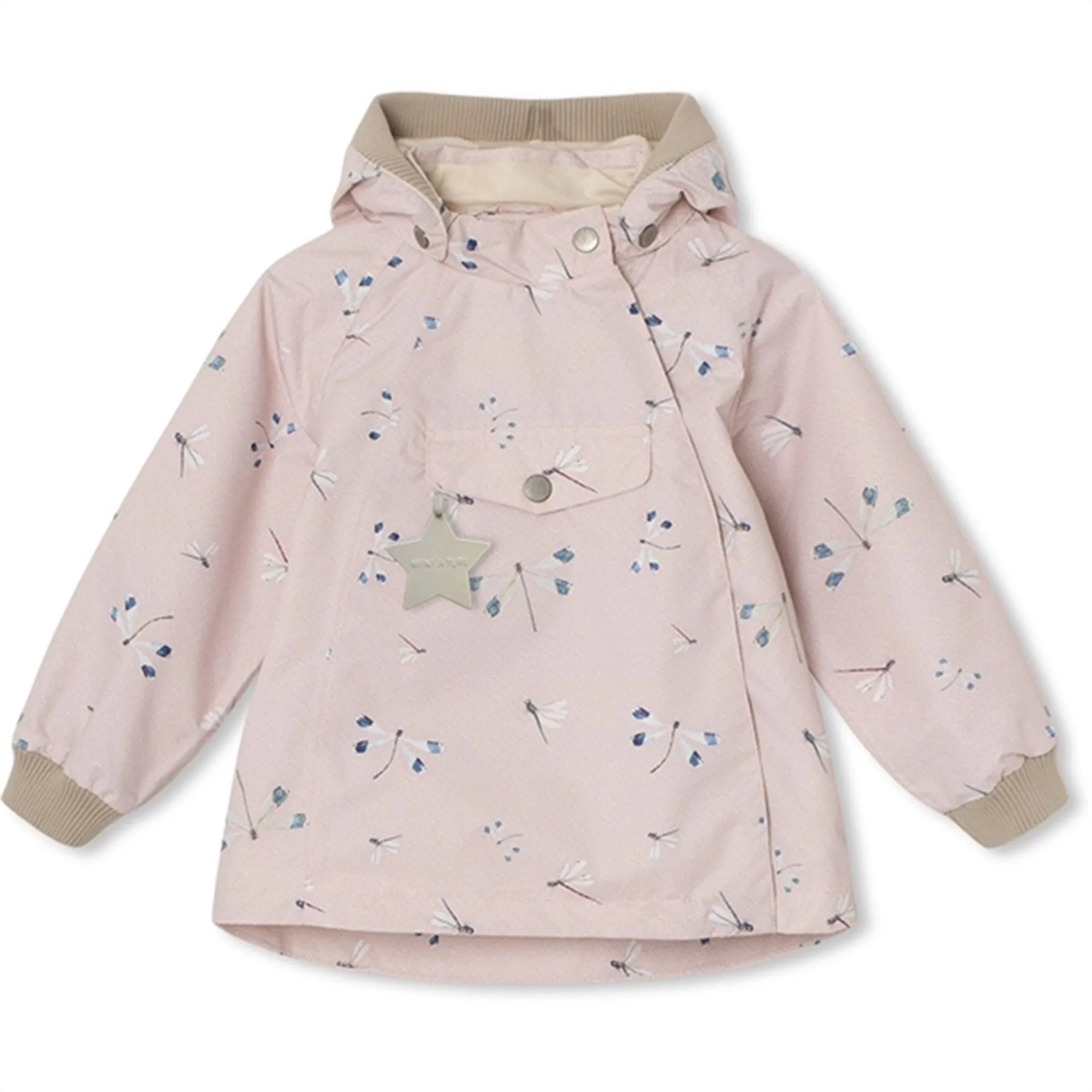 MINI A TURE Wai Spring Jacket w/Fleece Lining Rose Dragonfly Stretchy aesthetically pleasing