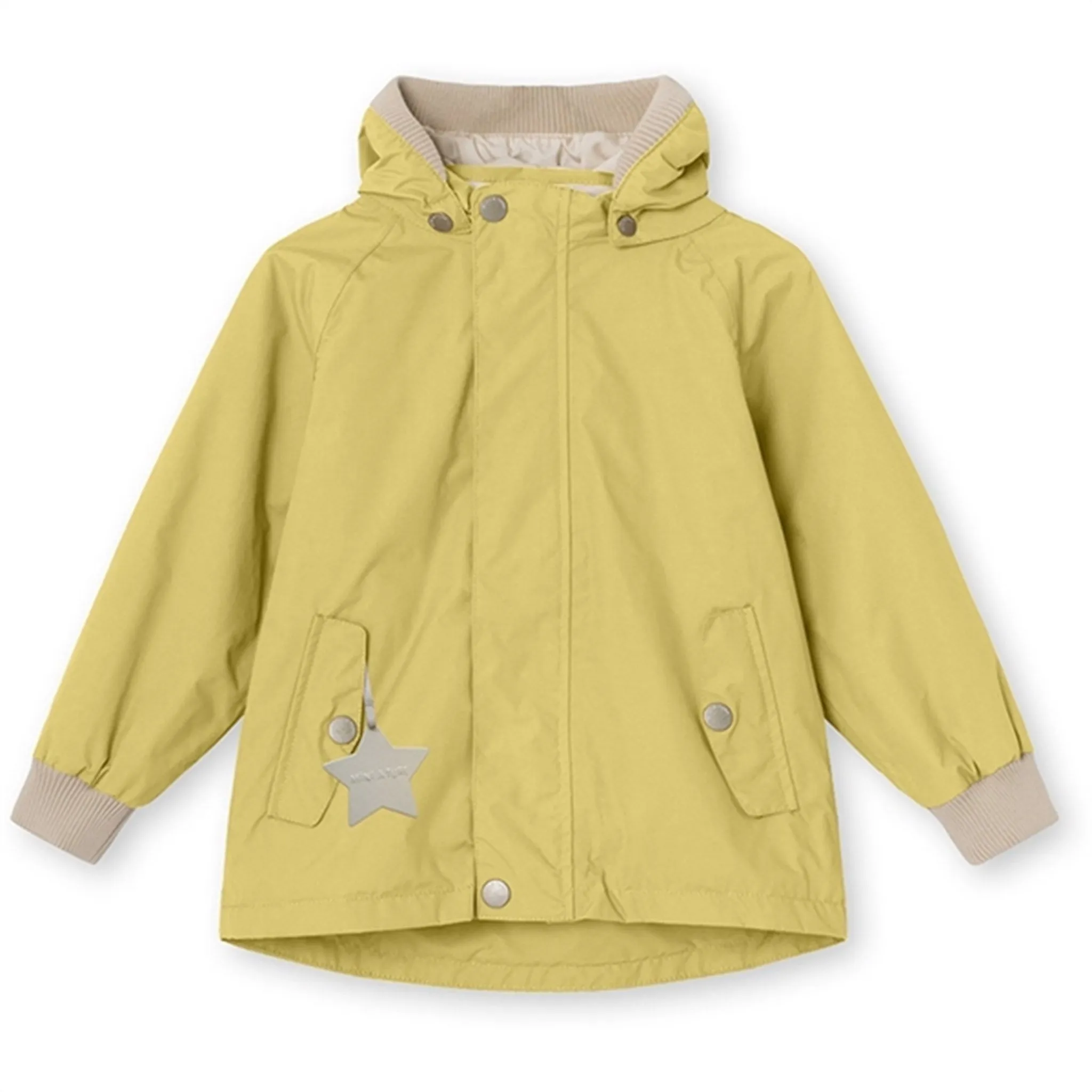 MINI A TURE Wally Spring Jacket Dusky Citron Taped Zippers Softshell Fabric