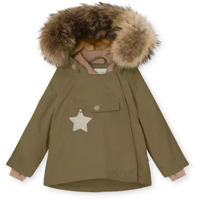 MINI A TURE Wang Fleece Fur Winter Jacket Capers Green Perseverance