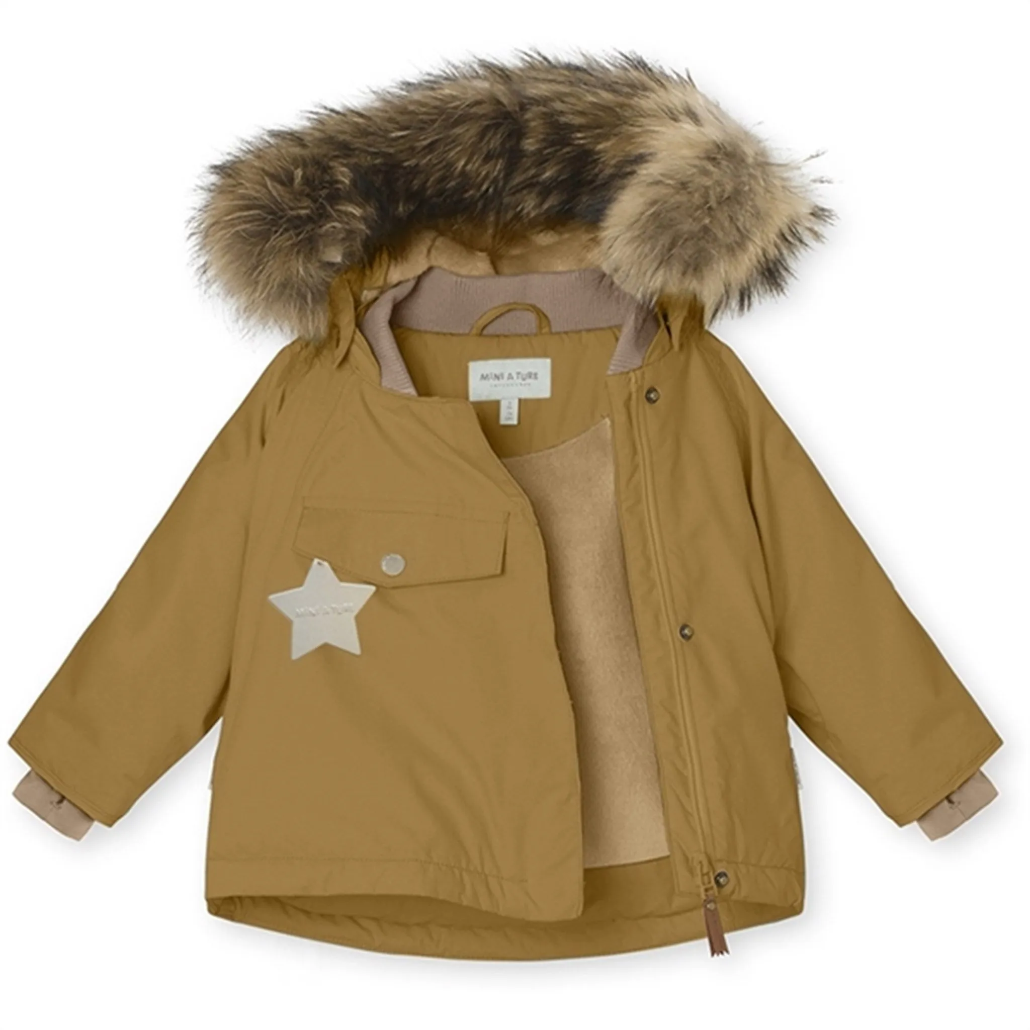 Review Seasonal Function MINI A TURE Wang Fleece Fur Winter Jacket Medal Bronze