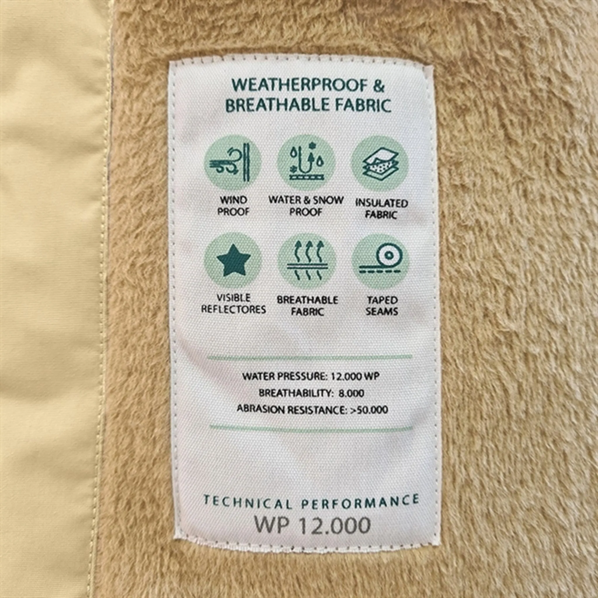 Zippered Pocket Design MINI A TURE Wang Fleece Fur Winter Jacket Semolina Sand