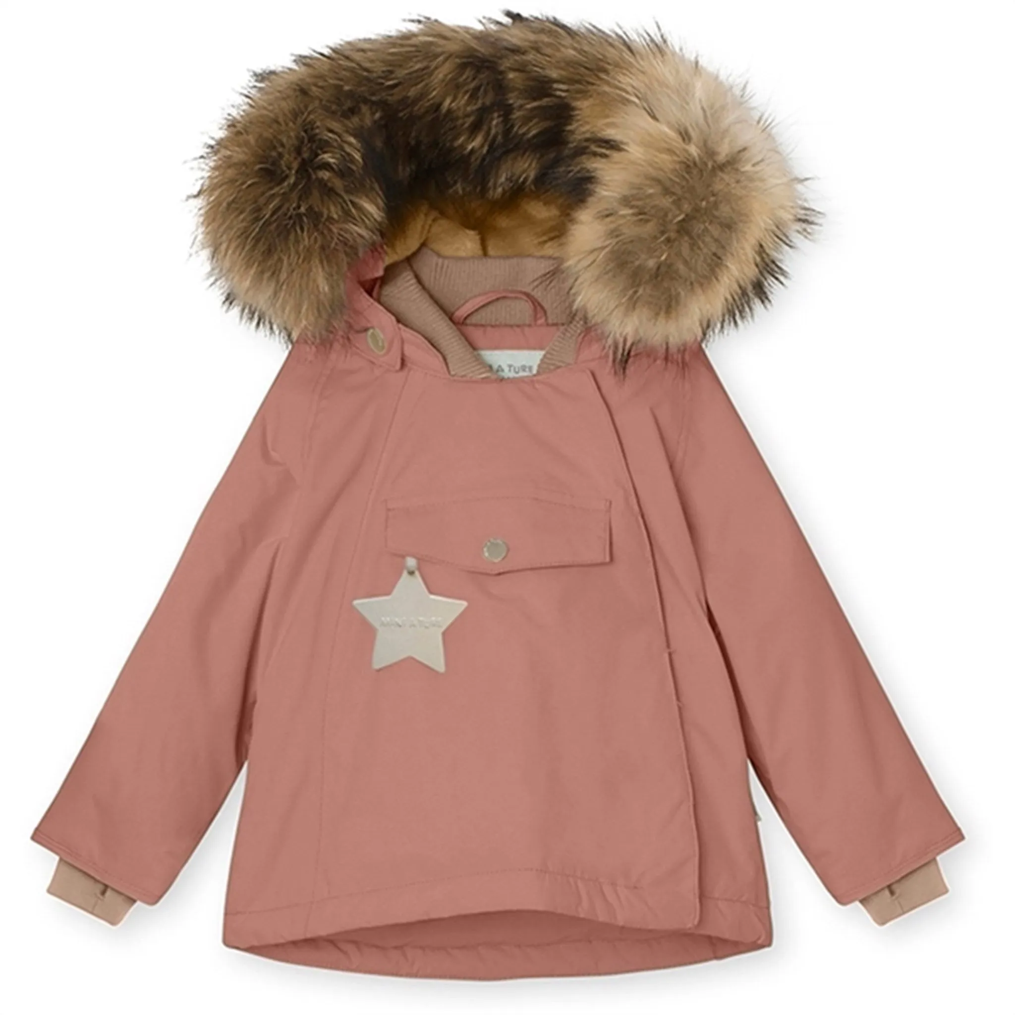 MINI A TURE Wang Fleece Fur Winter Jacket Wood Rose Publish