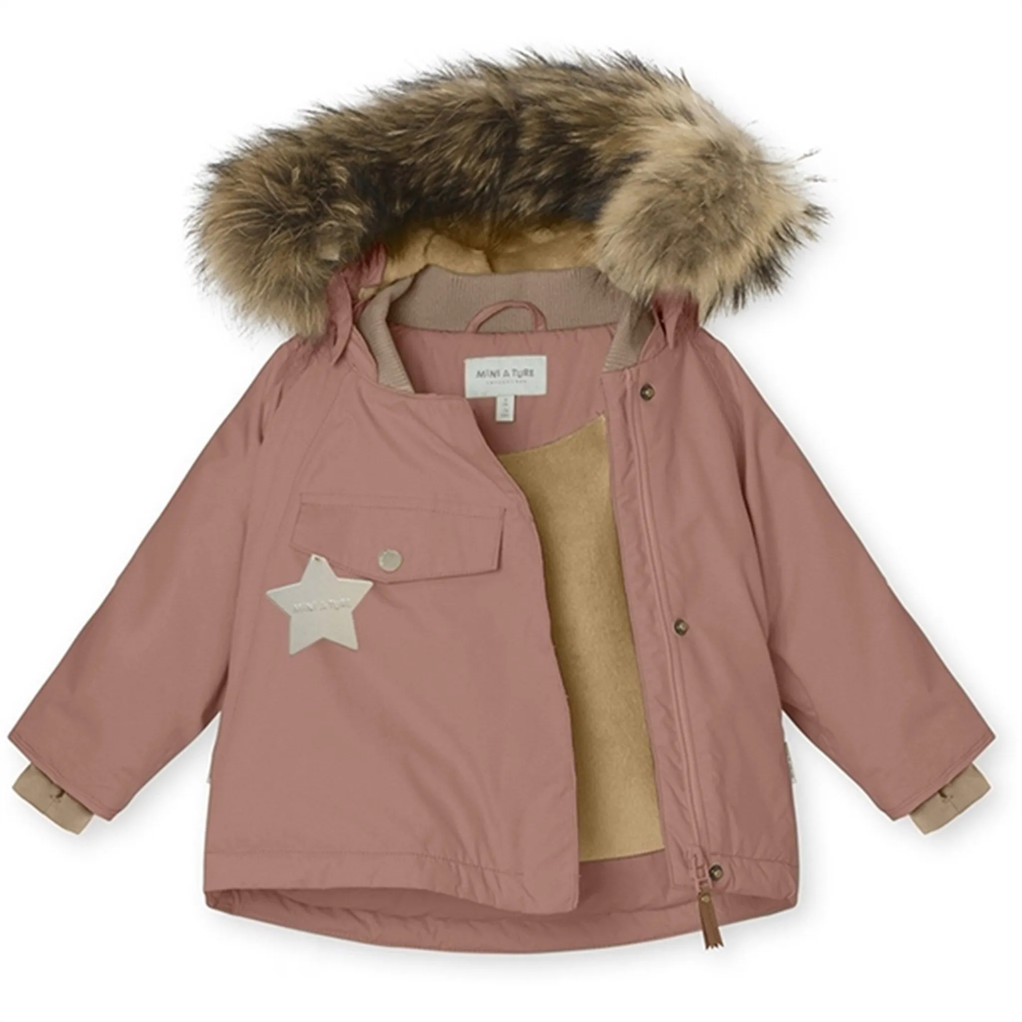 MINI A TURE Wang Fleece Fur Winter Jacket Wood Rose Criticism