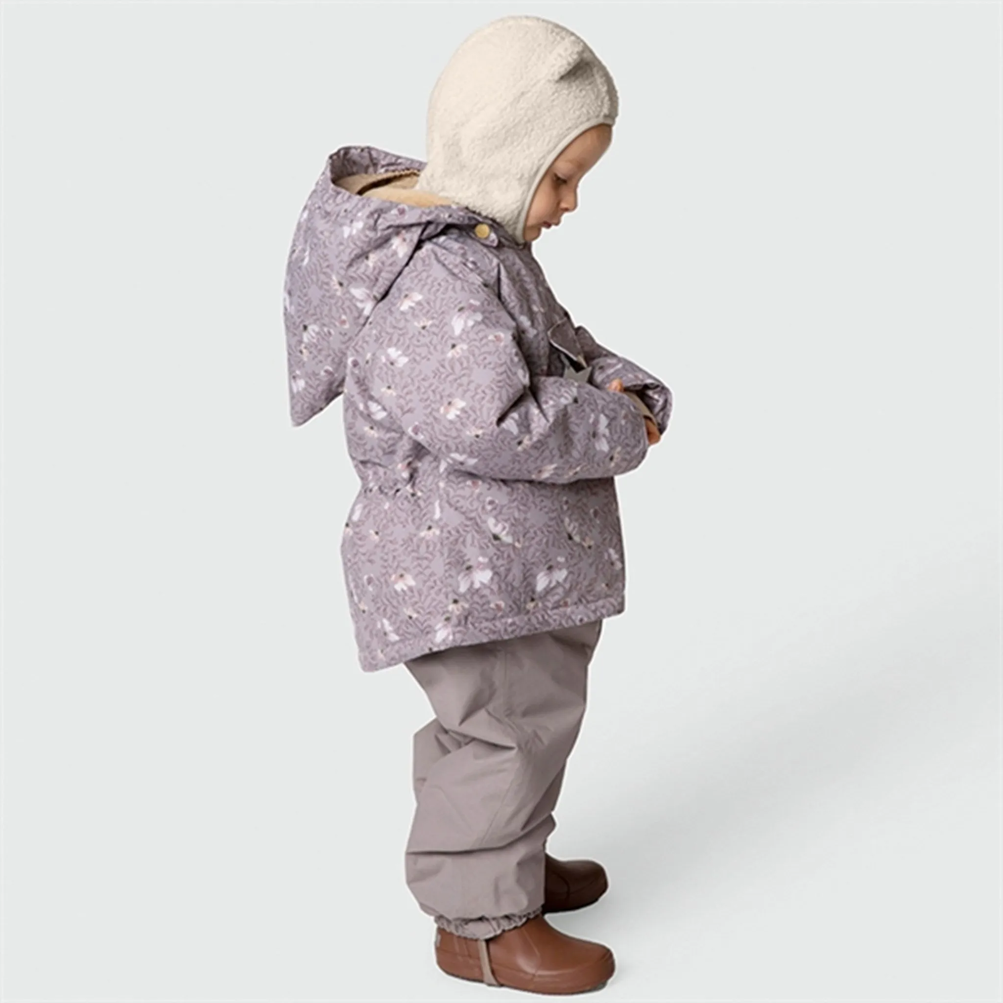 Benefit Water Repellent Coating MINI A TURE Wang Fleece Printed Winter Jacket Autumn Flower Field