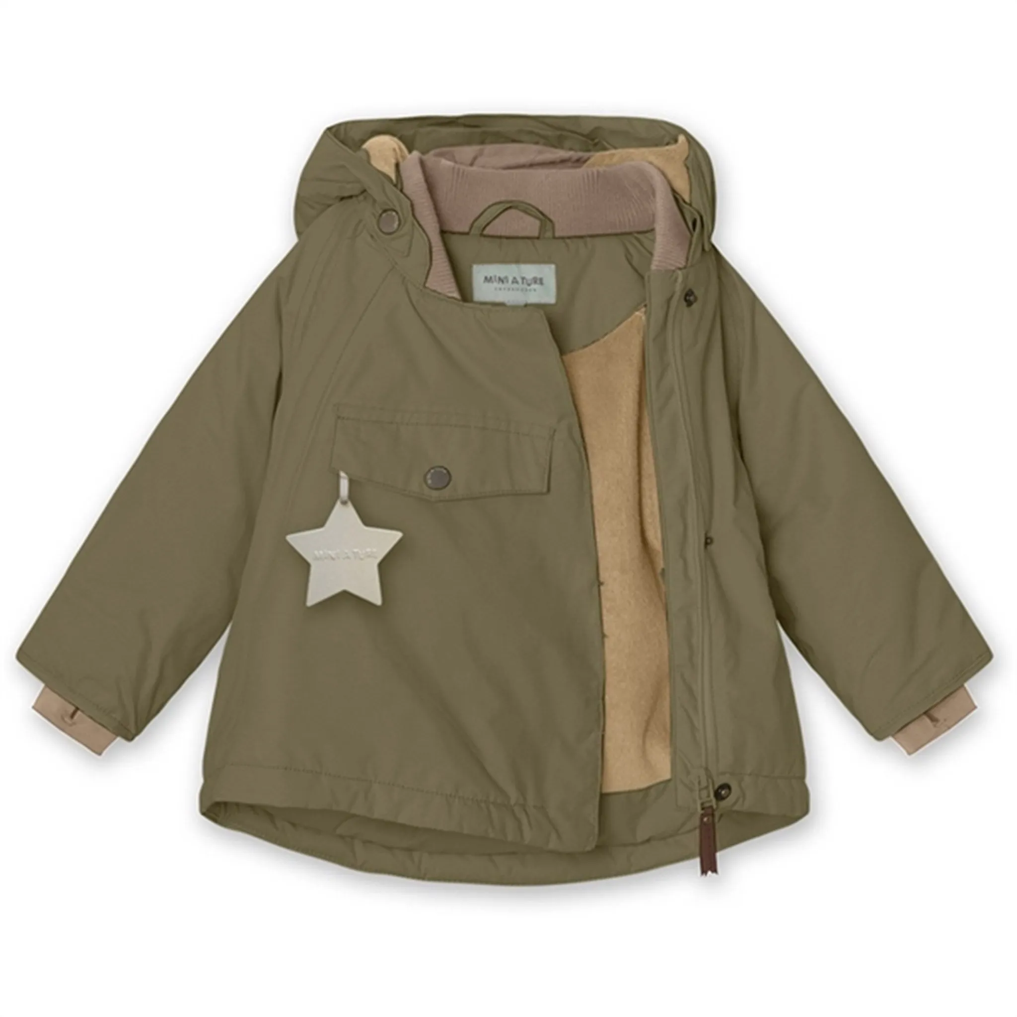 color - coordinating Heritage MINI A TURE Wang Fleece Winter Jacket Capers Green