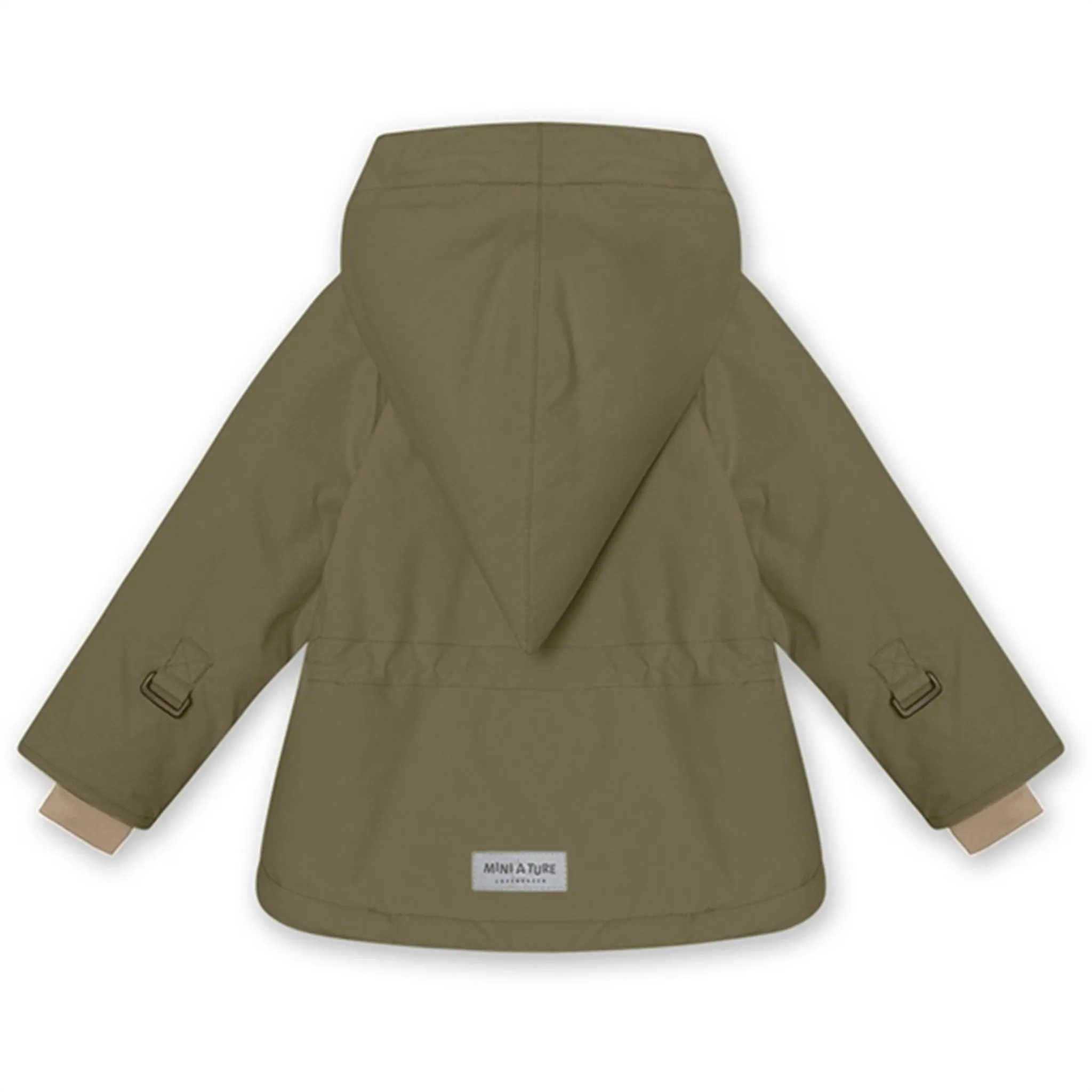 MINI A TURE Wang Fleece Winter Jacket Capers Green neutral - colored Collapsible Hood Structure