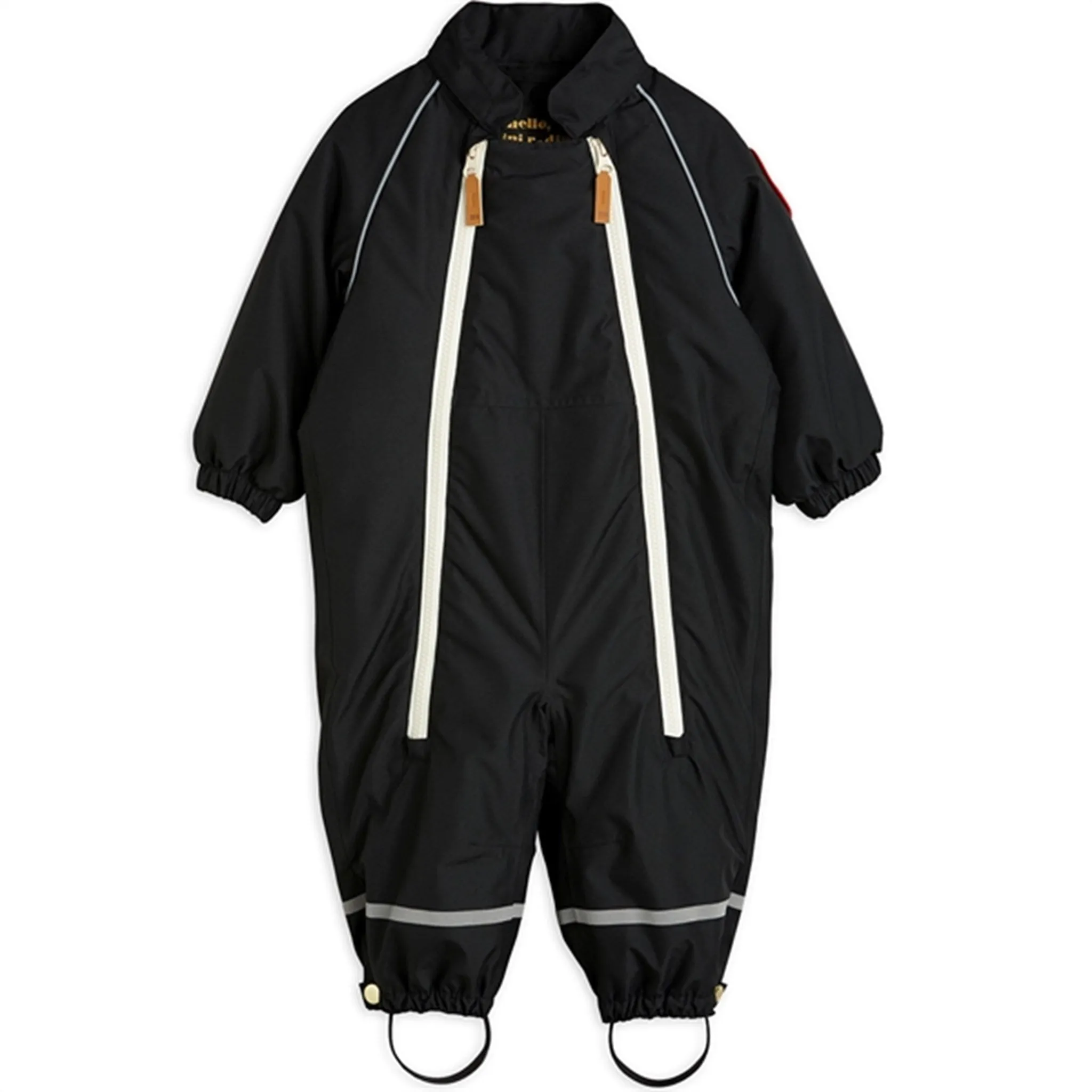 Minimalist-Trend Tailored-fit Mini Rodini Alaska Panda Baby Overall Black