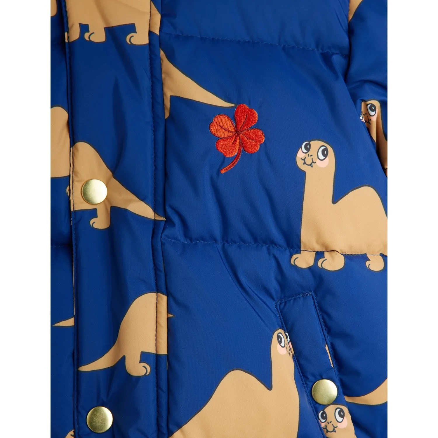 Mini Rodini Blue Dinos AOP Hooded Puffer insulated Loungewear